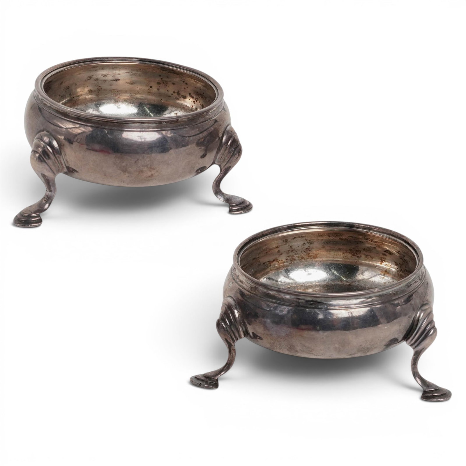 Pair 18th Cent. English Sterling Silver Salt Cellars (1 of 7)