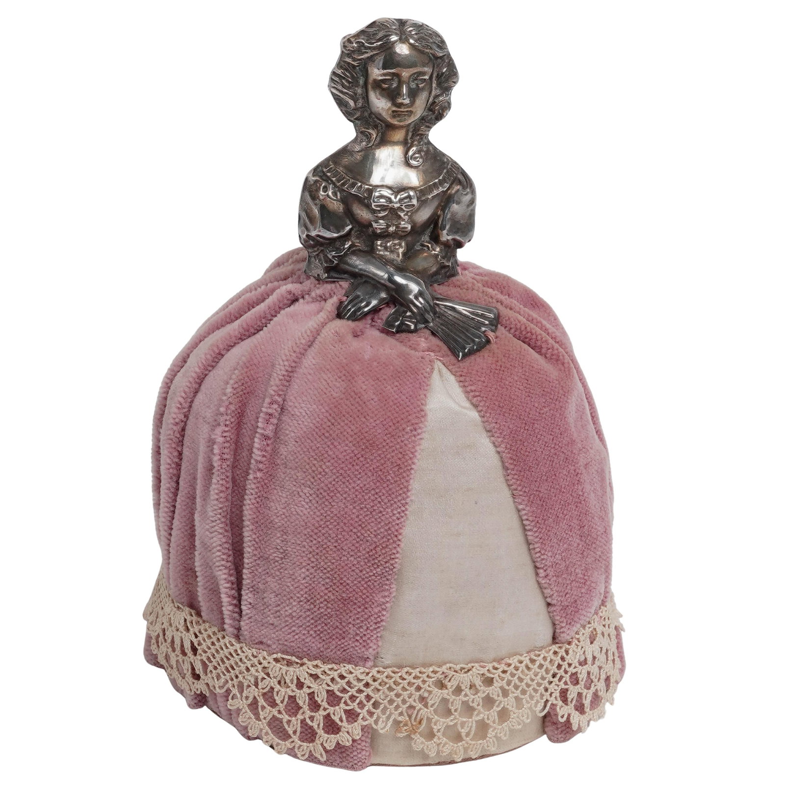 Antique Sterling Silver Crinoline Victorian Lady Pin Cushion (1 of 7)