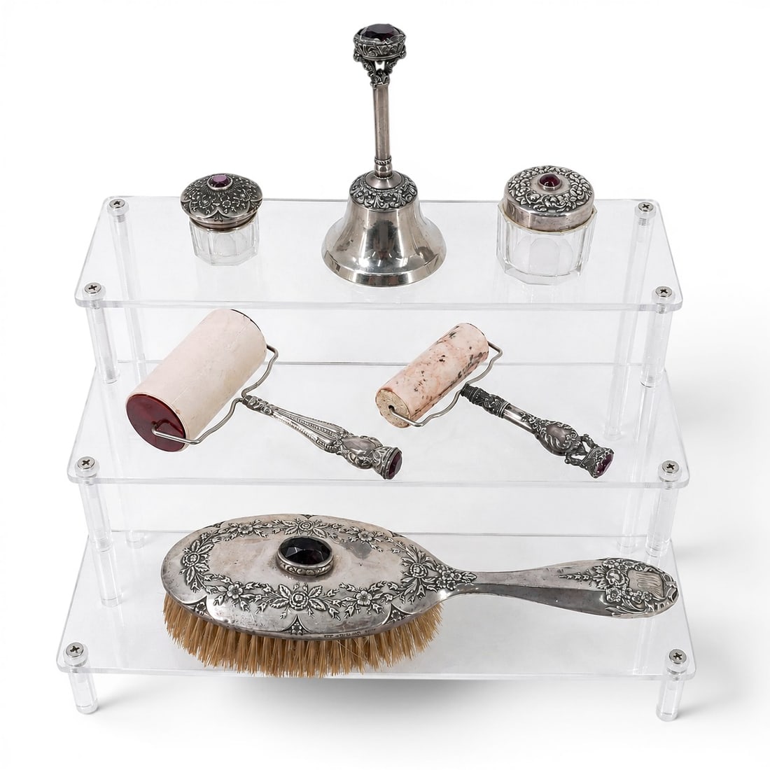 (6 pcs) Antique Sterling Silver Vanity Set (1 of 10)