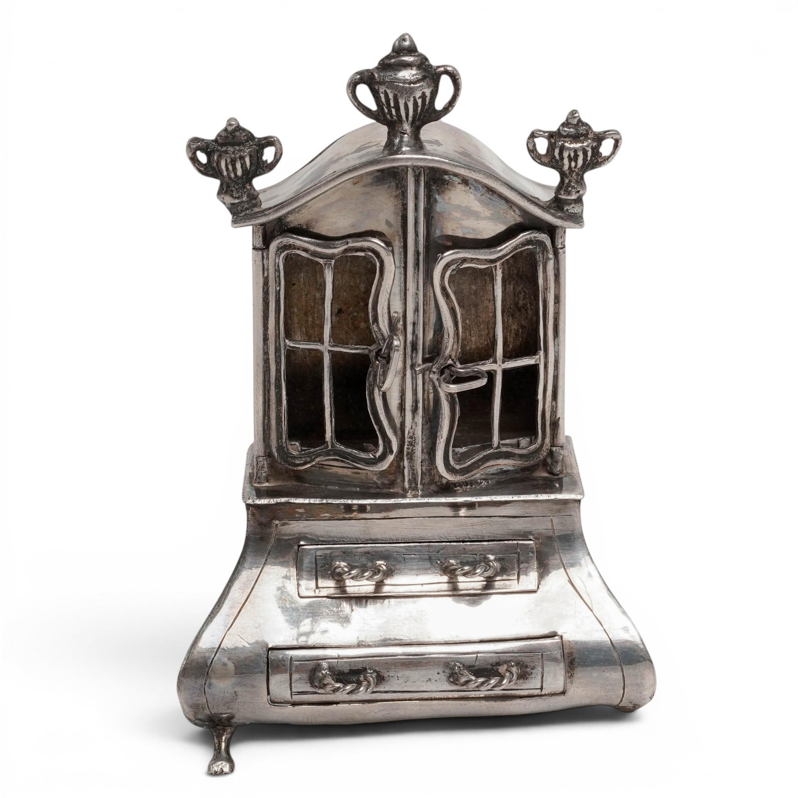 Johannes Verhoogt (Dutch, 1861-1936) Silver Dollhouse Armoire Cabinet (1 of 6)