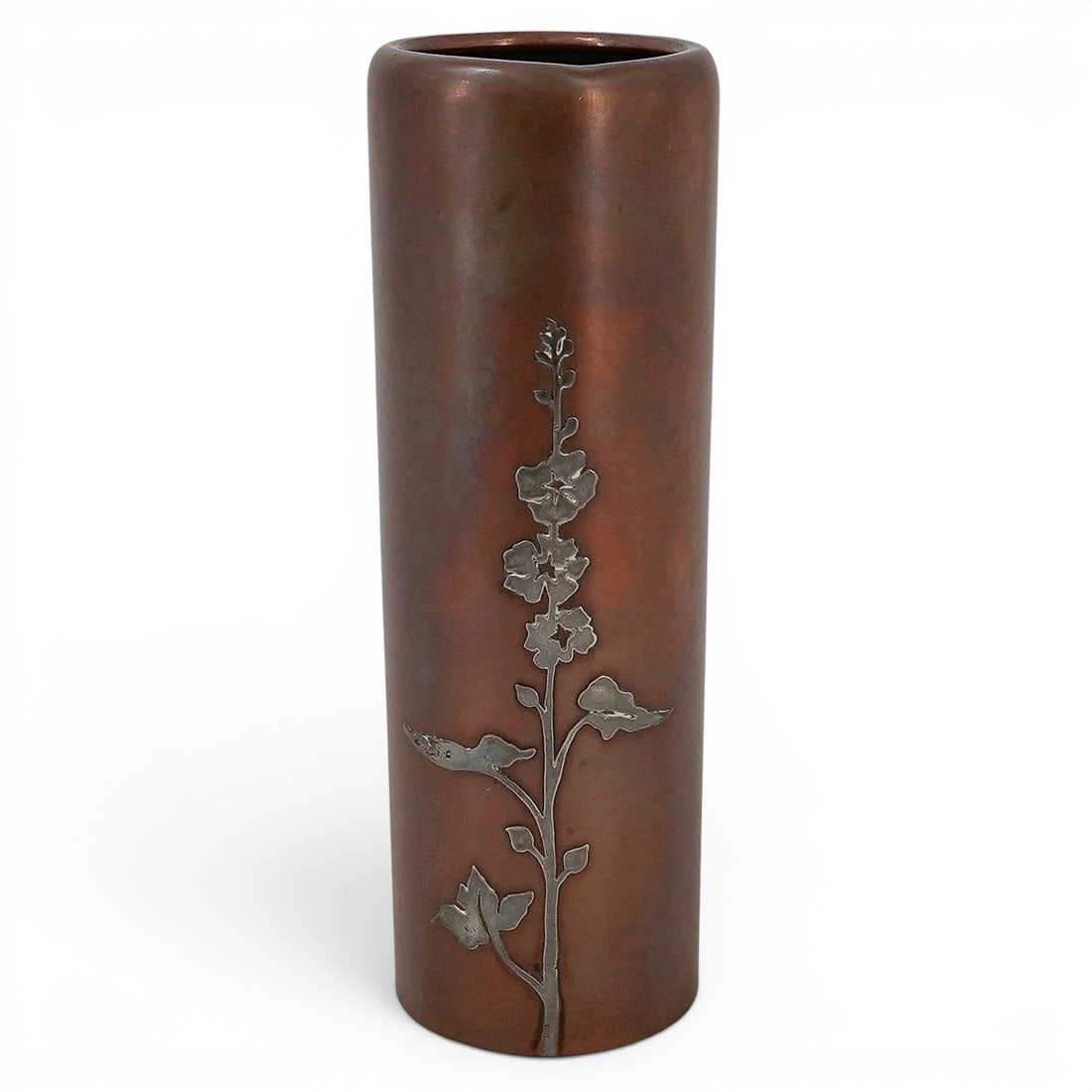 Heintz Art Metal "Hollyhock" Sterling & Bronze Vase (1 of 5)