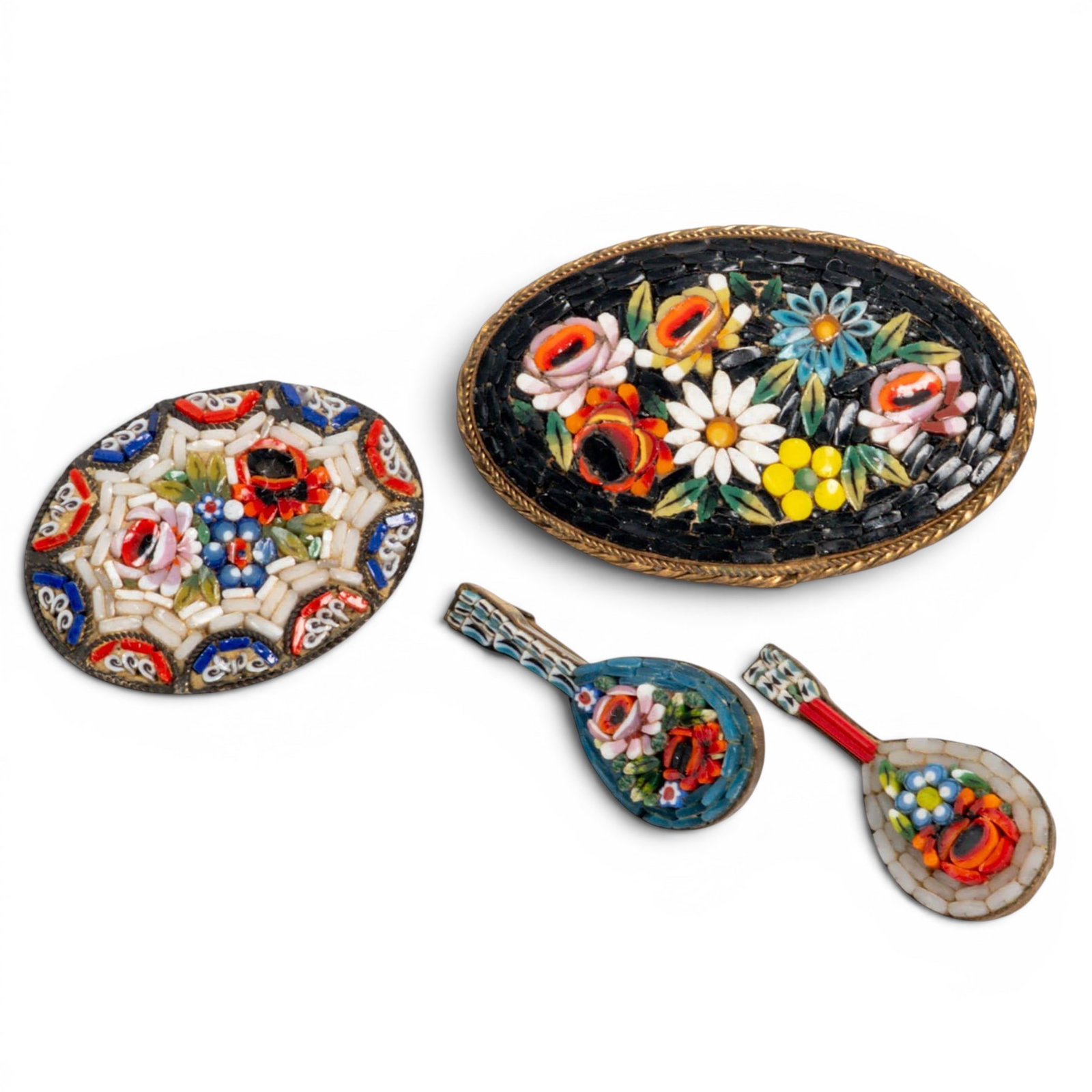 (4pc) Vintage Italian Micro-Mosaic Brooches (1 of 5)