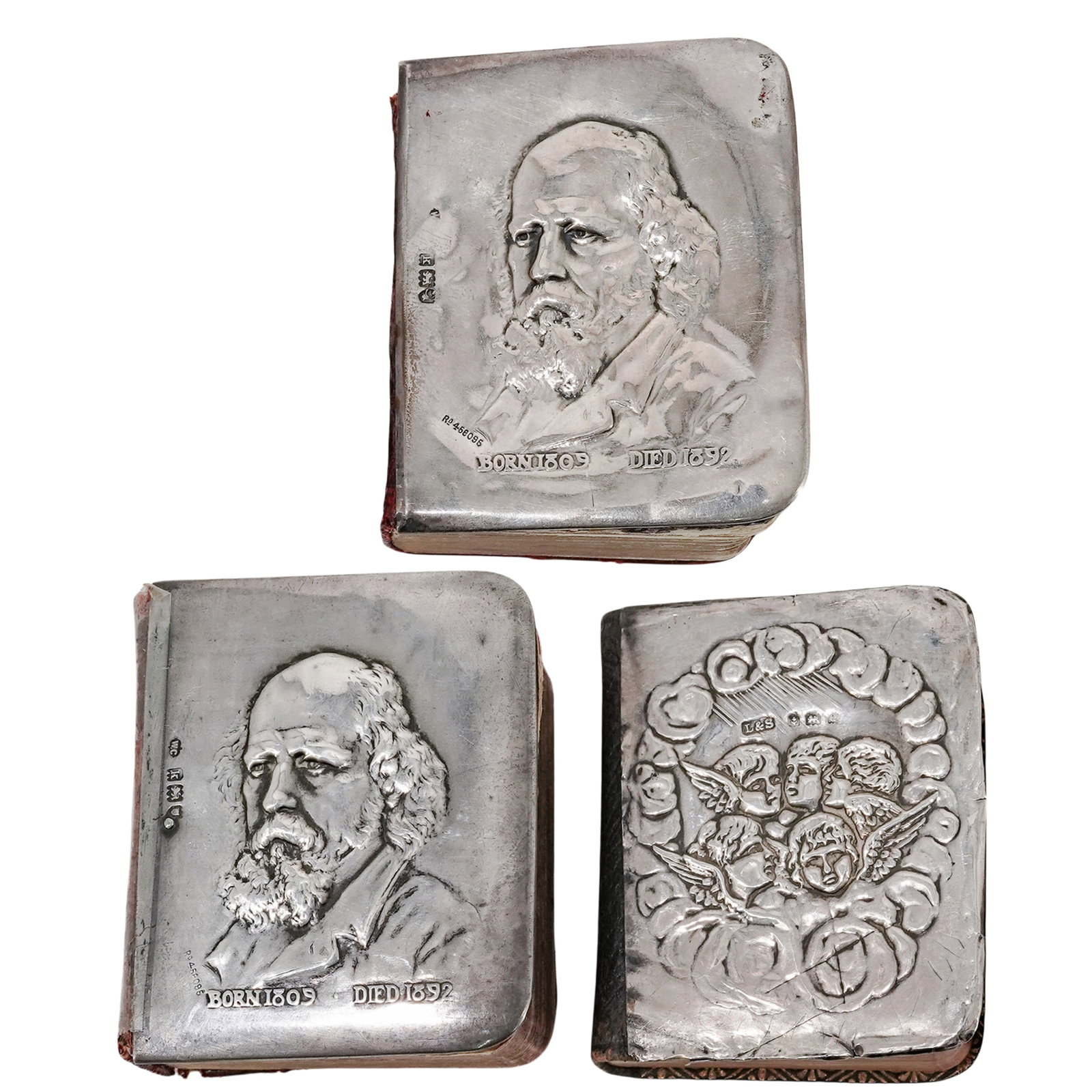 (3pc) Antique English Sterling Silver Cover Miniature Books (1 of 9)