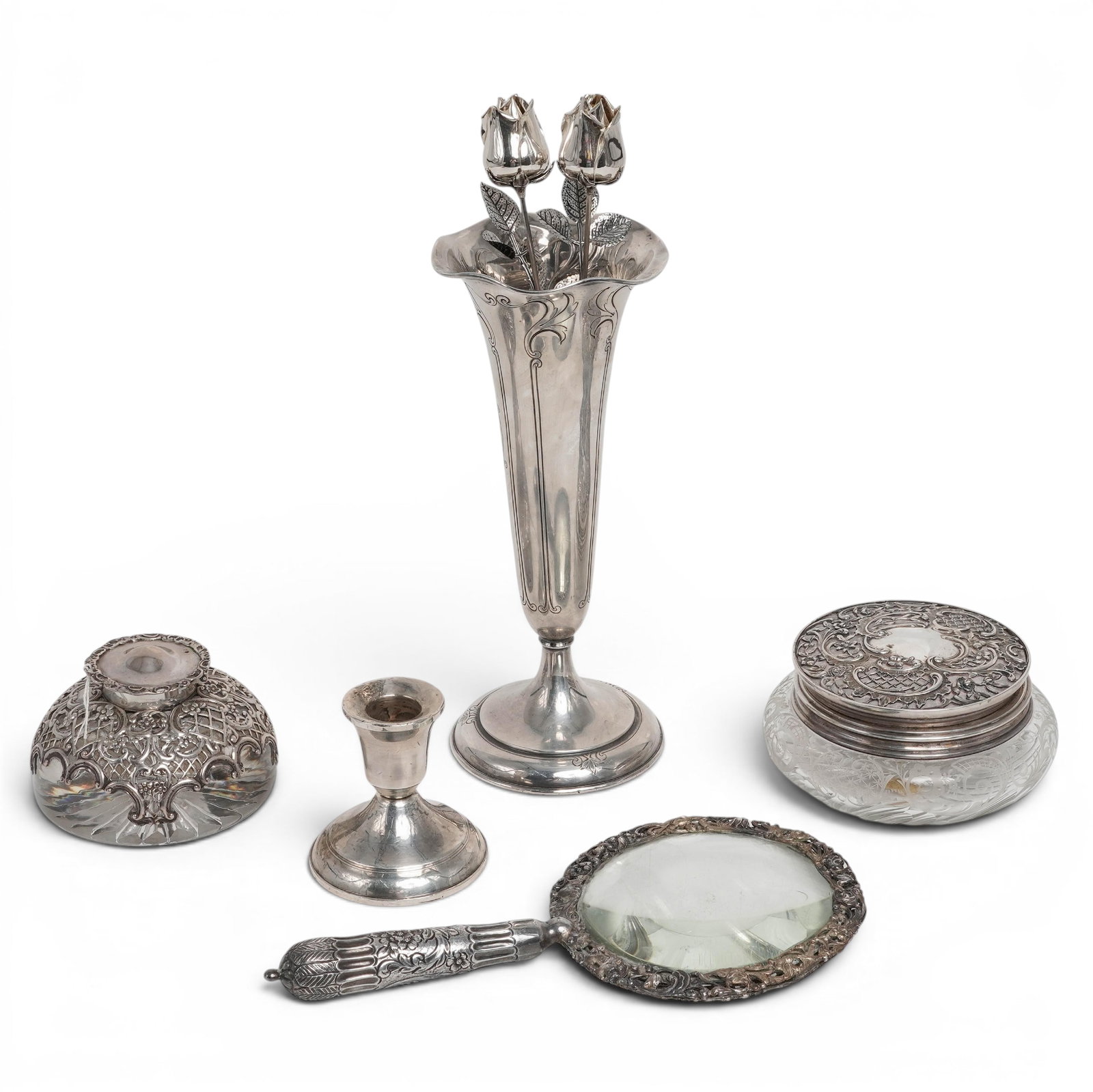 (7 pcs) Antique Sterling Silver Tableware (1 of 9)