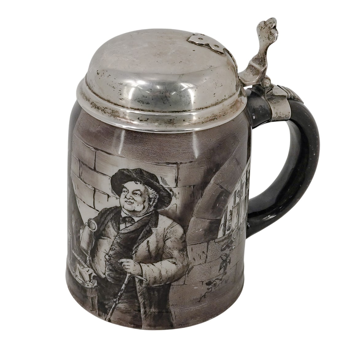 Gorham Sterling Mounted Lenox Tavern Scene Porcelain Stein (1 of 12)