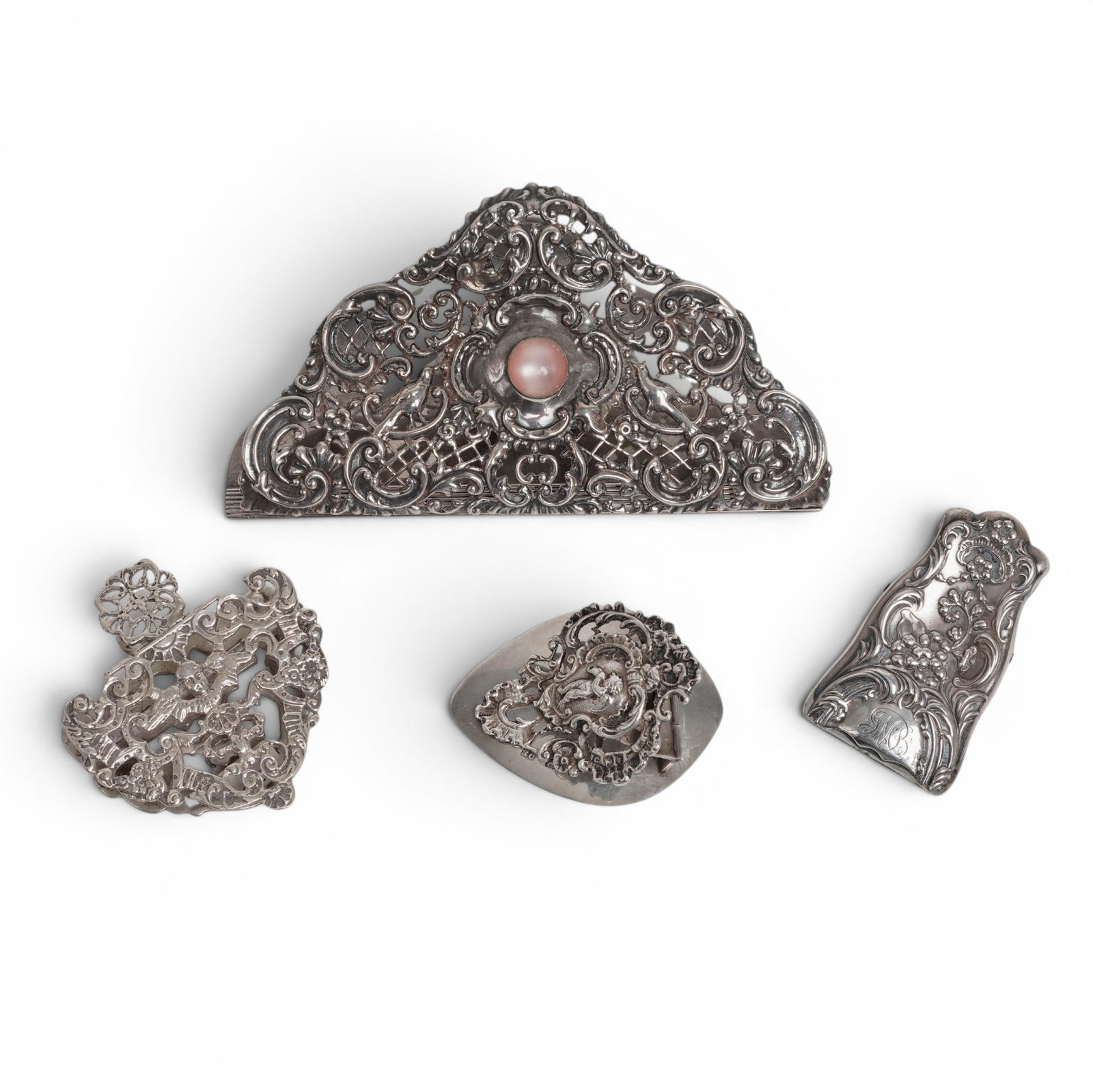 (4 pcs) Antique Sterling Letter Clips (1 of 11)