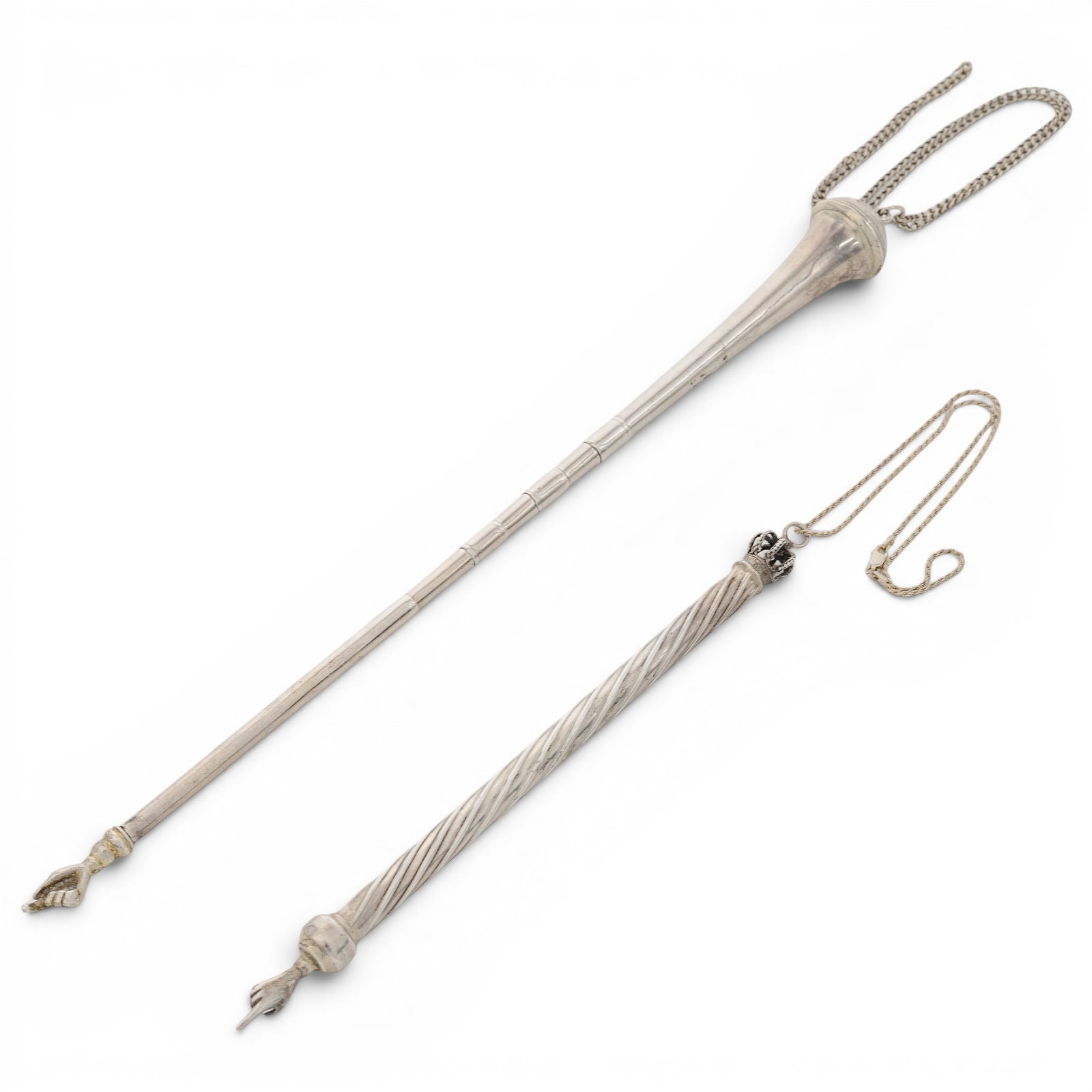 (2 pc) Antique Sterling Silver Yadayim (Torah Pointers) (1 of 5)
