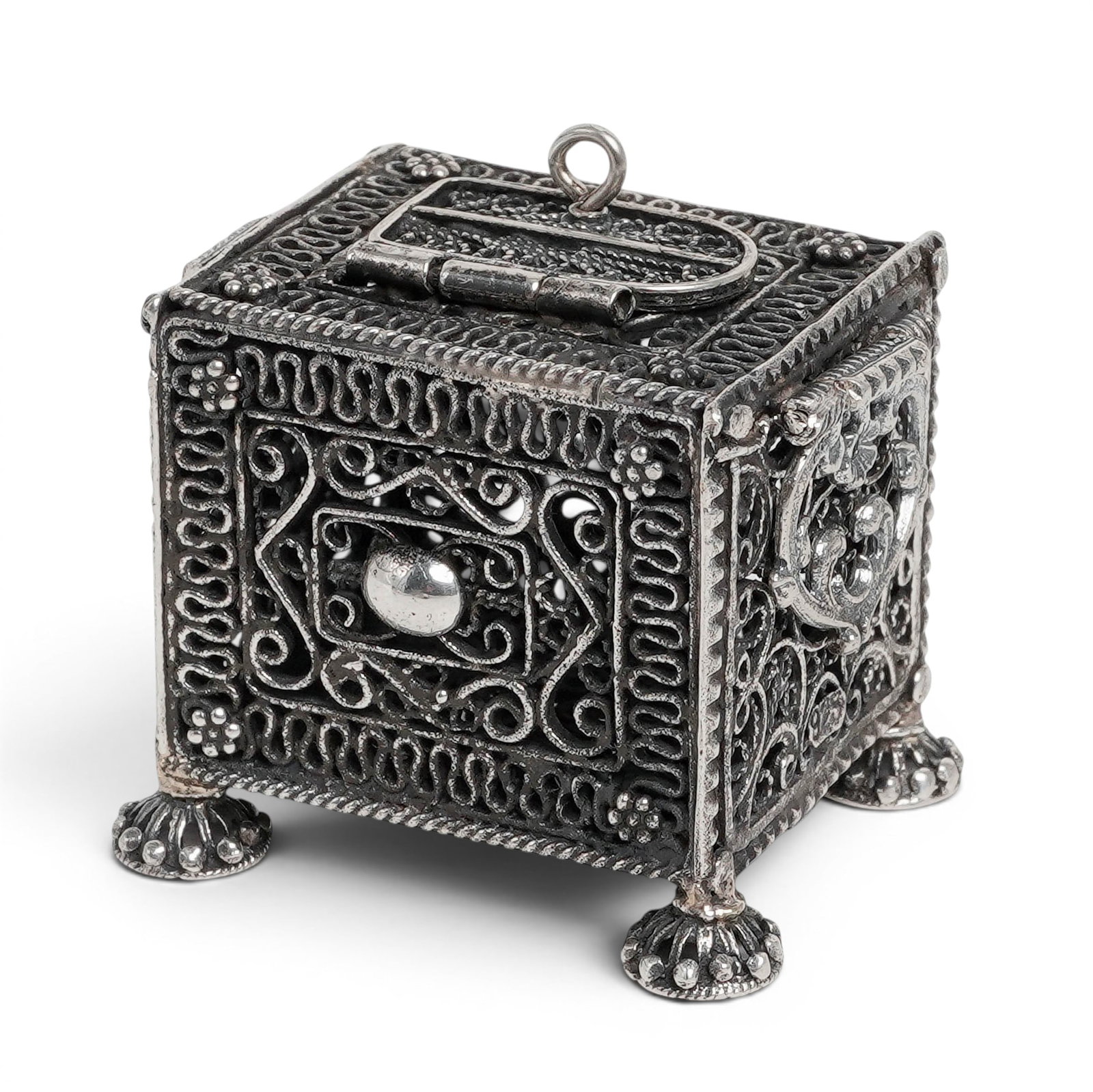 Judaica Silver Filagree Spice Box (1 of 5)
