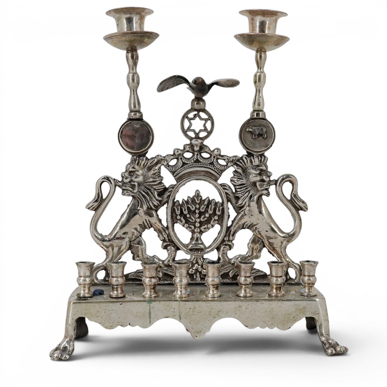 Lions of Judah Cast Metal Menorah (1 of 8)