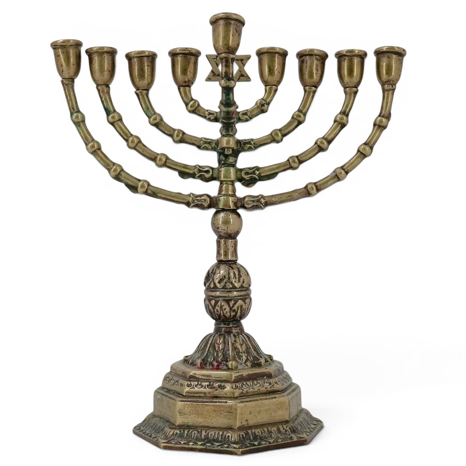 Vintage Bronze Star of David Menorah (1 of 6)