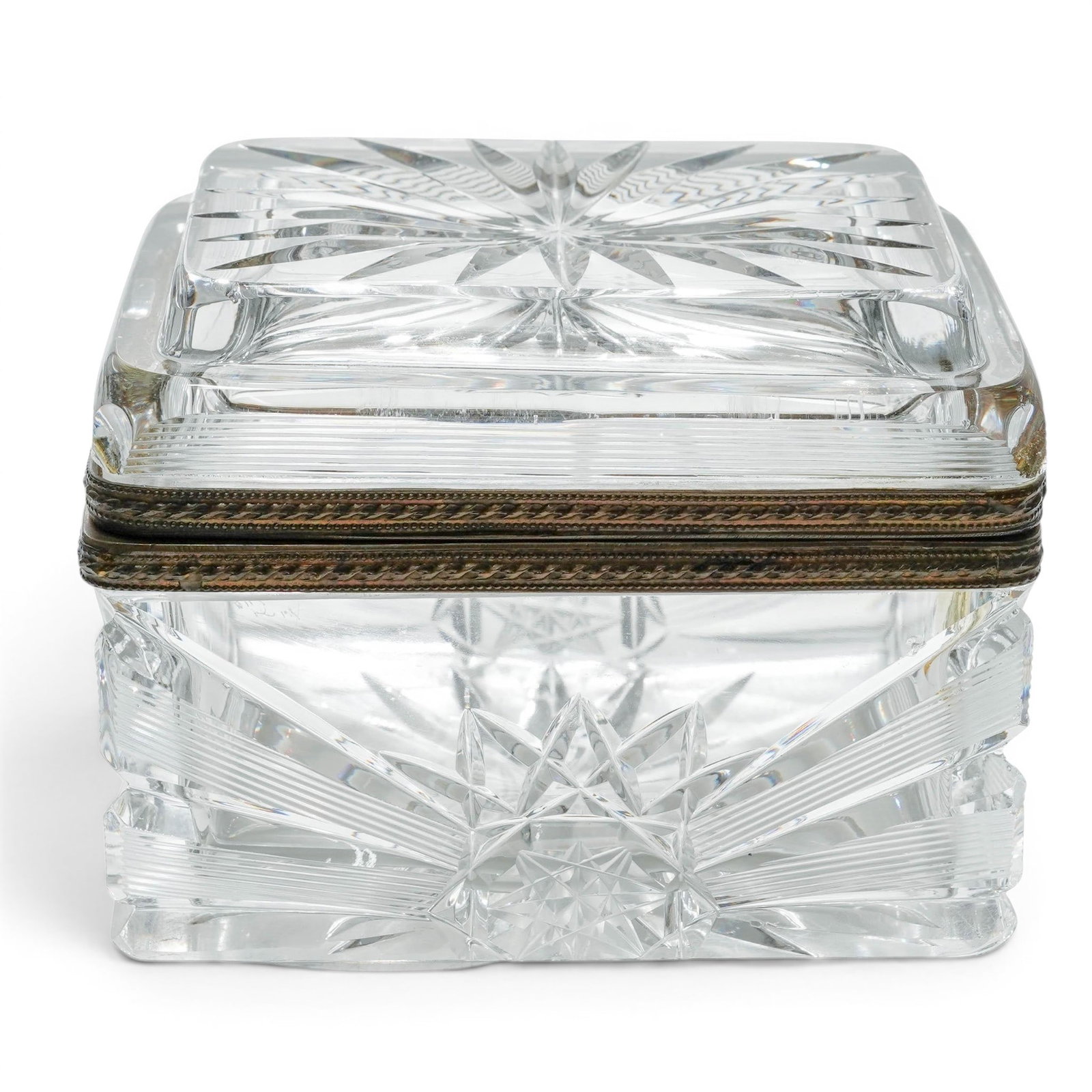 Antique French Gilt Bronze Crystal Dresser Box (1 of 10)