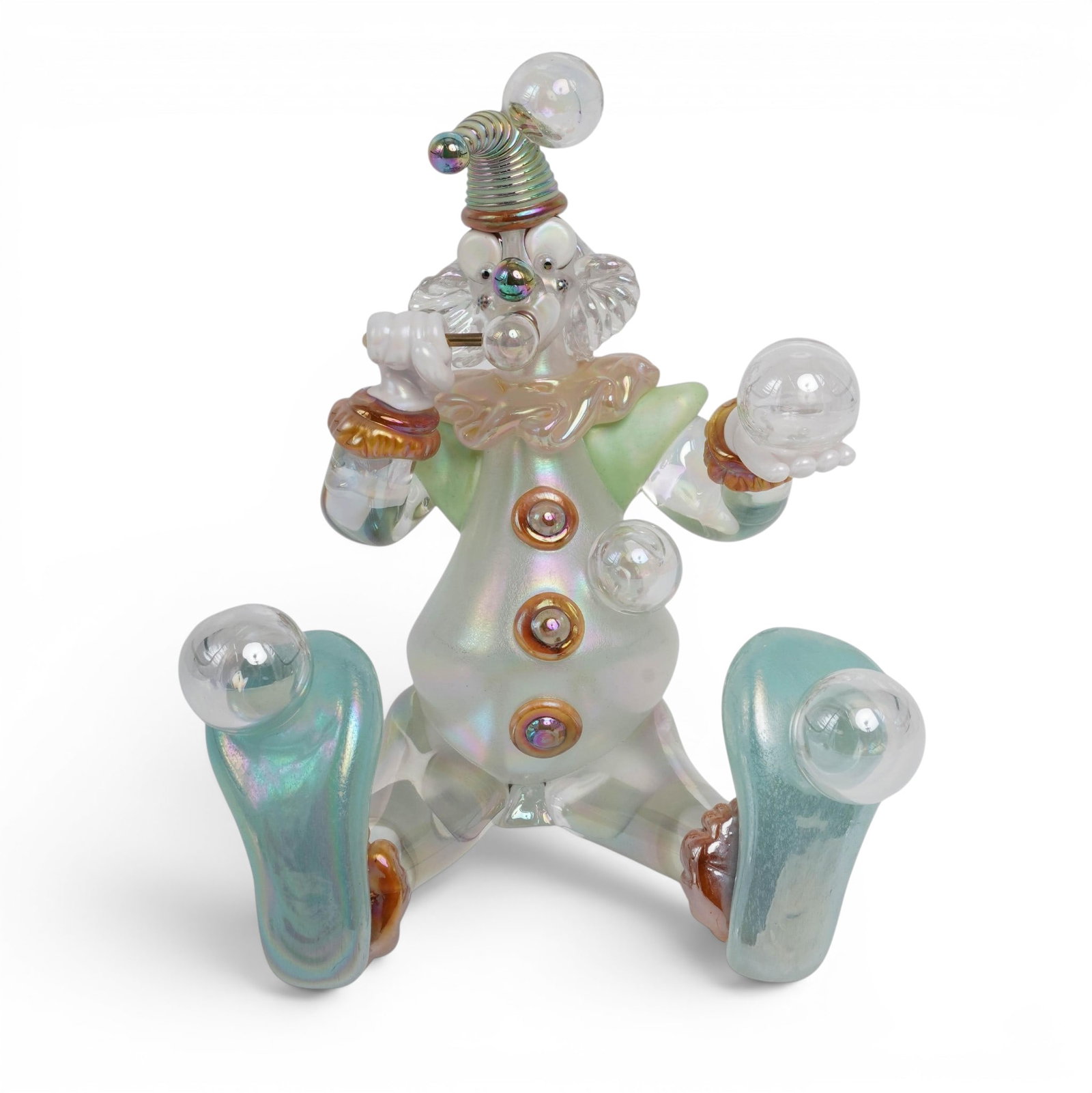 Stuart Abelman Art Glass Clown "Bubles" Sculpture (1 of 16)