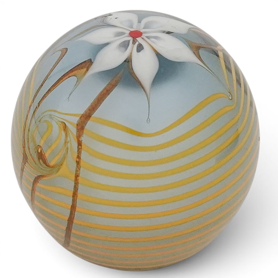 Bridgeton Studio Chris Buzzini Flower Art Glass Paperweight (1 of 6)