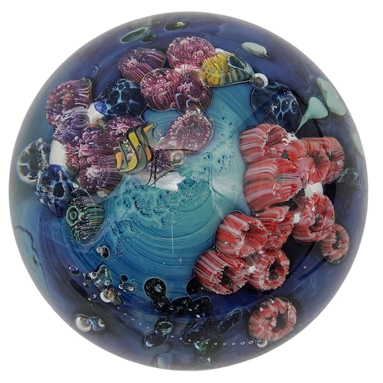 Josh Simpson "Inhabited Planet" Paperweight Glass Sphere (1 of 6)