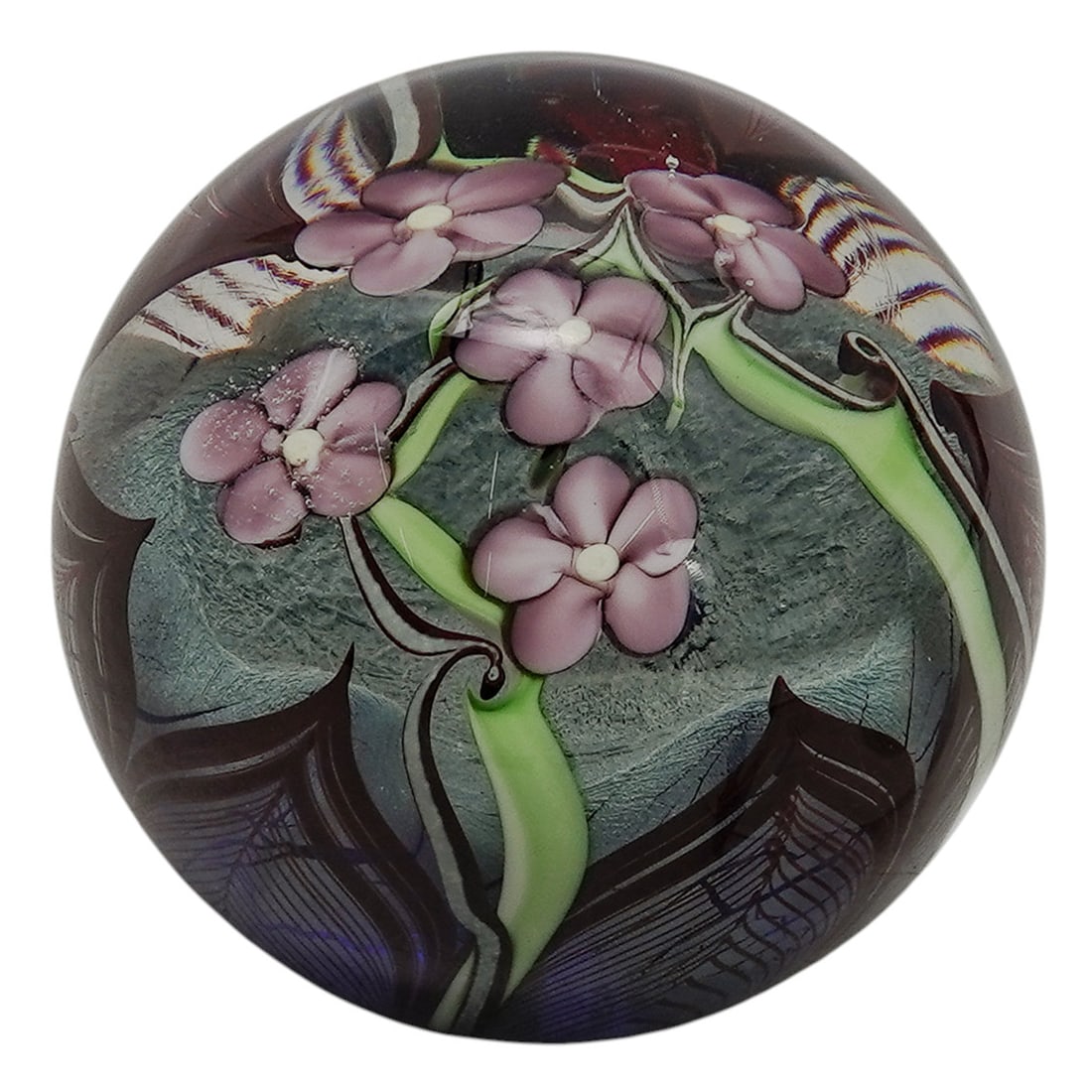 Orient & Flume Floral Paperweight Glass Sculpture (1 of 4)
