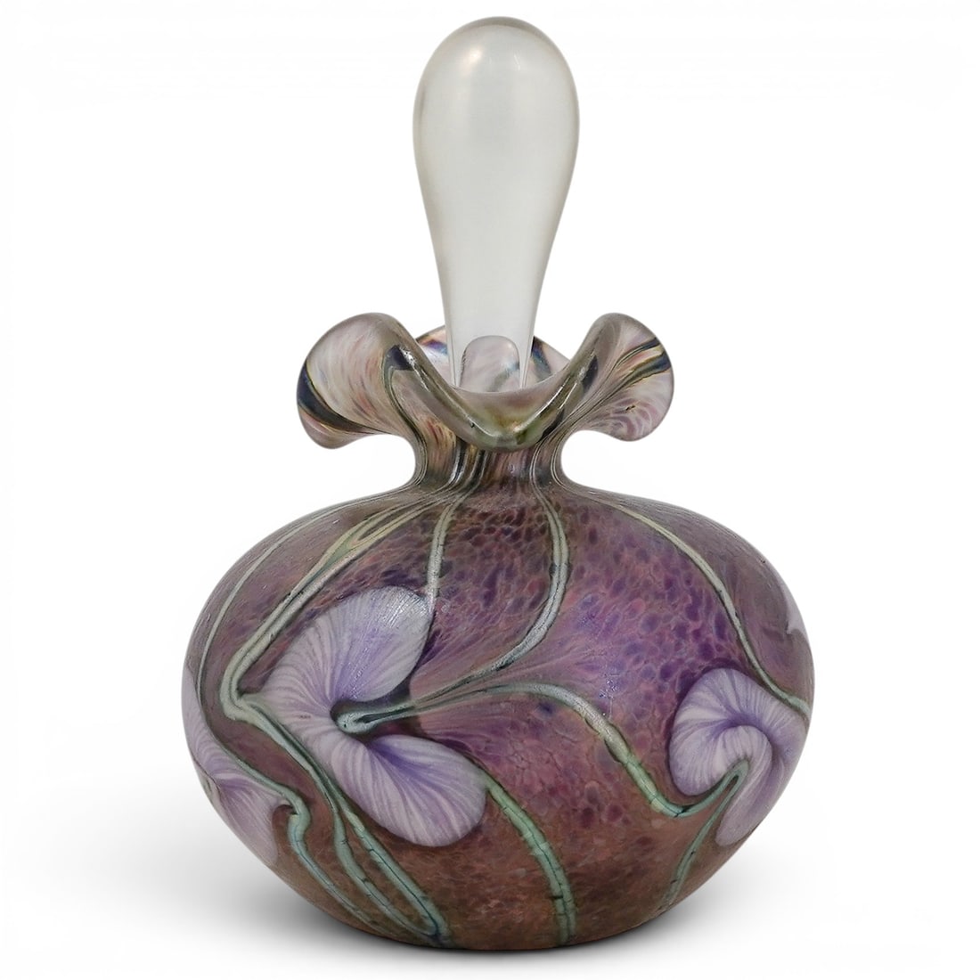 Jerry Heer Lotton Art Glass Studio Pulled Heart Perfume Bottle (1 of 9)