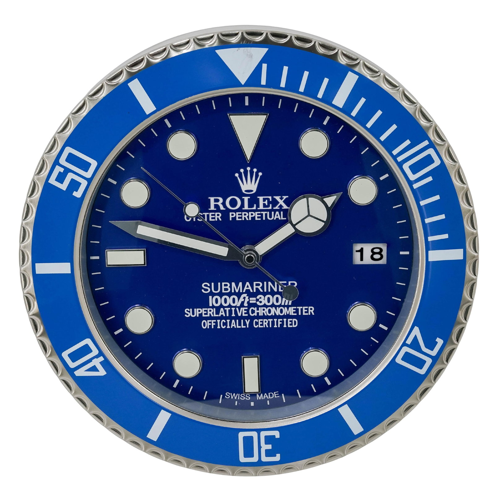 Rolex Style Submariner Dealer Display Concessionary Wall Clock (1 of 1)