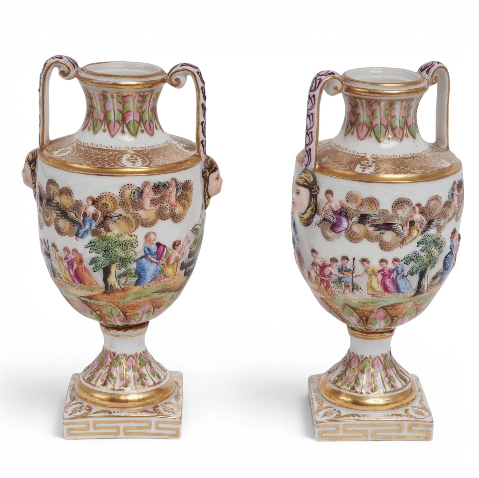 Pair Capodimonte Porcelain Urns (1 of 10)