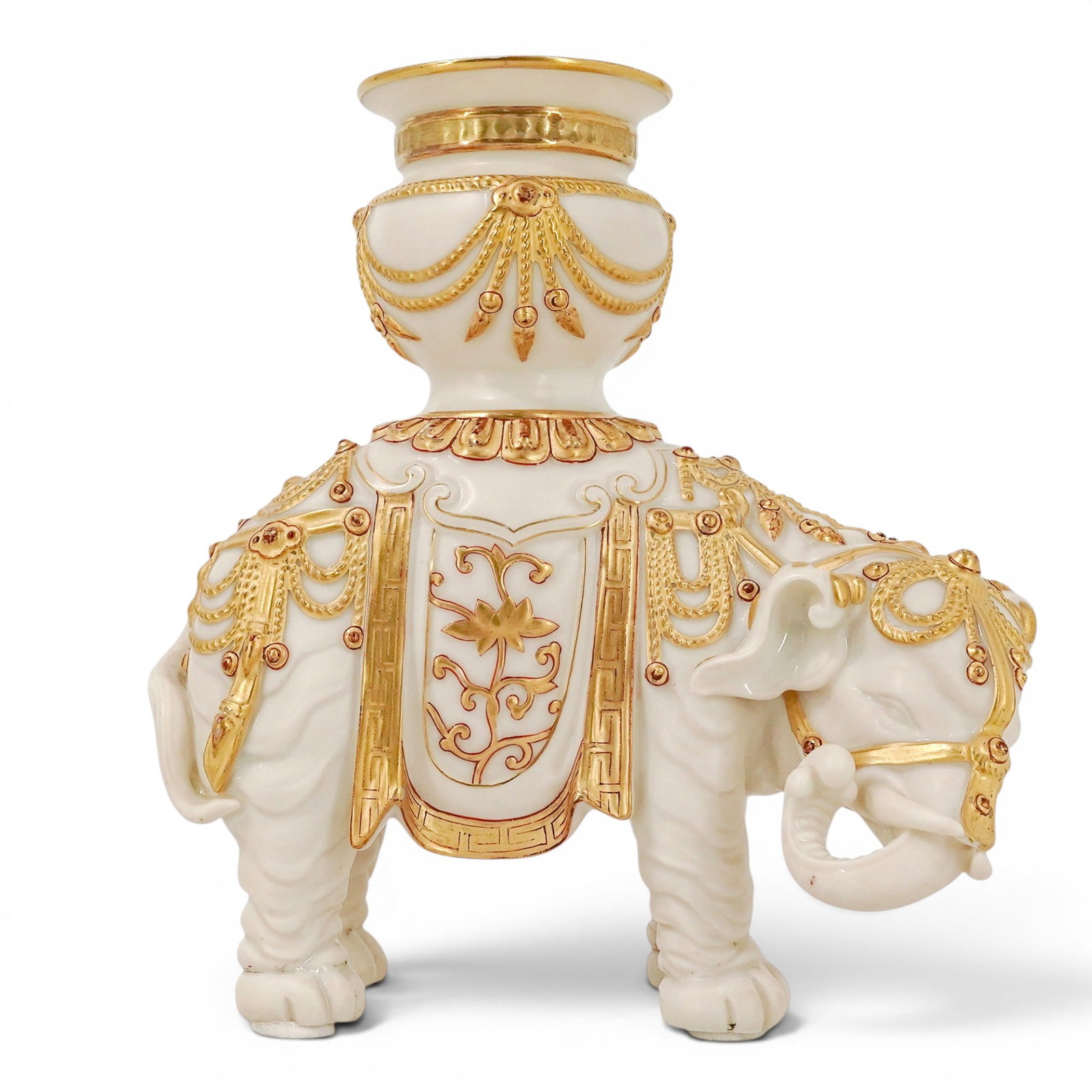 Royal Worcester Porcelain Elephant Candlestick (1 of 11)