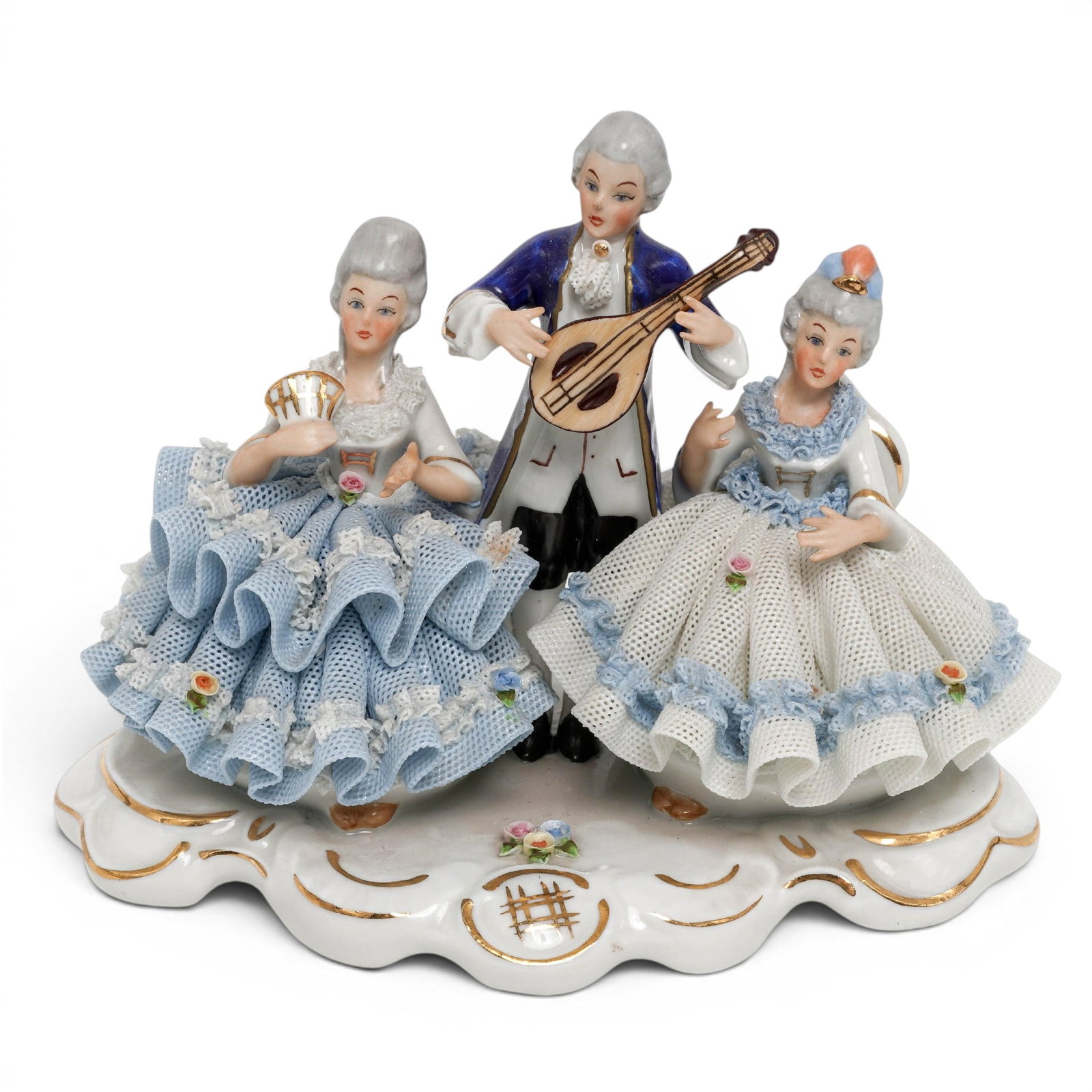 Sandizell Dresden Porcelain Rococo Musicians Figural Group (1 of 6)