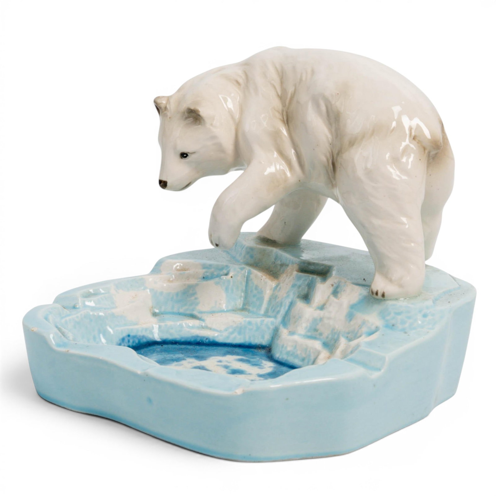 Czechoslovakian Ditmar Urbach Ceramic Polar Bear Ashtray (1 of 6)