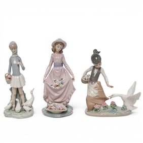 (3 pcs) Lladro Porcelain Figurines