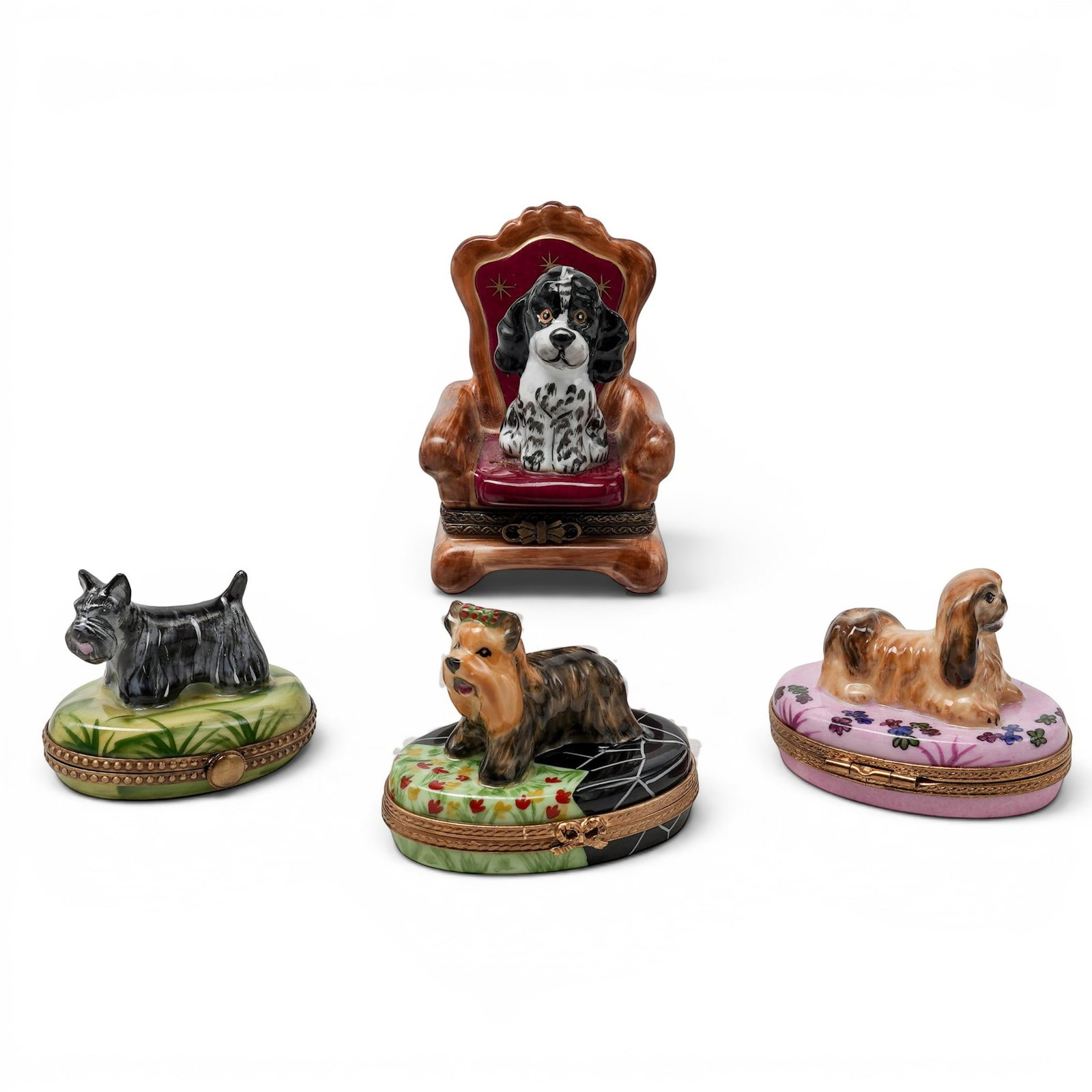 (4 pc) Limited Edition Limoges Porcelain Trinket Boxes (1 of 15)