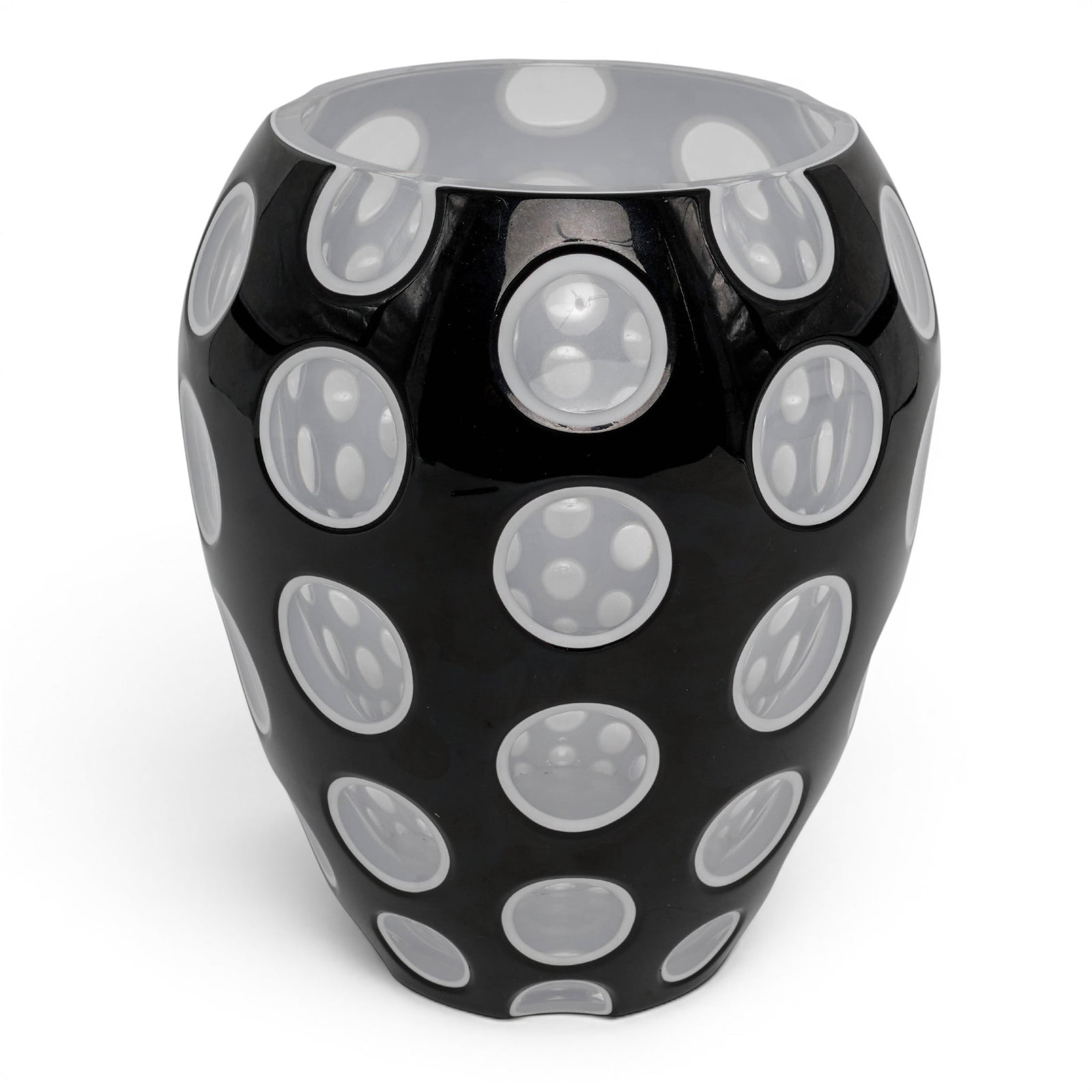 Ajka "Bubbles" Onyx Cut Crystal Vase (1 of 8)