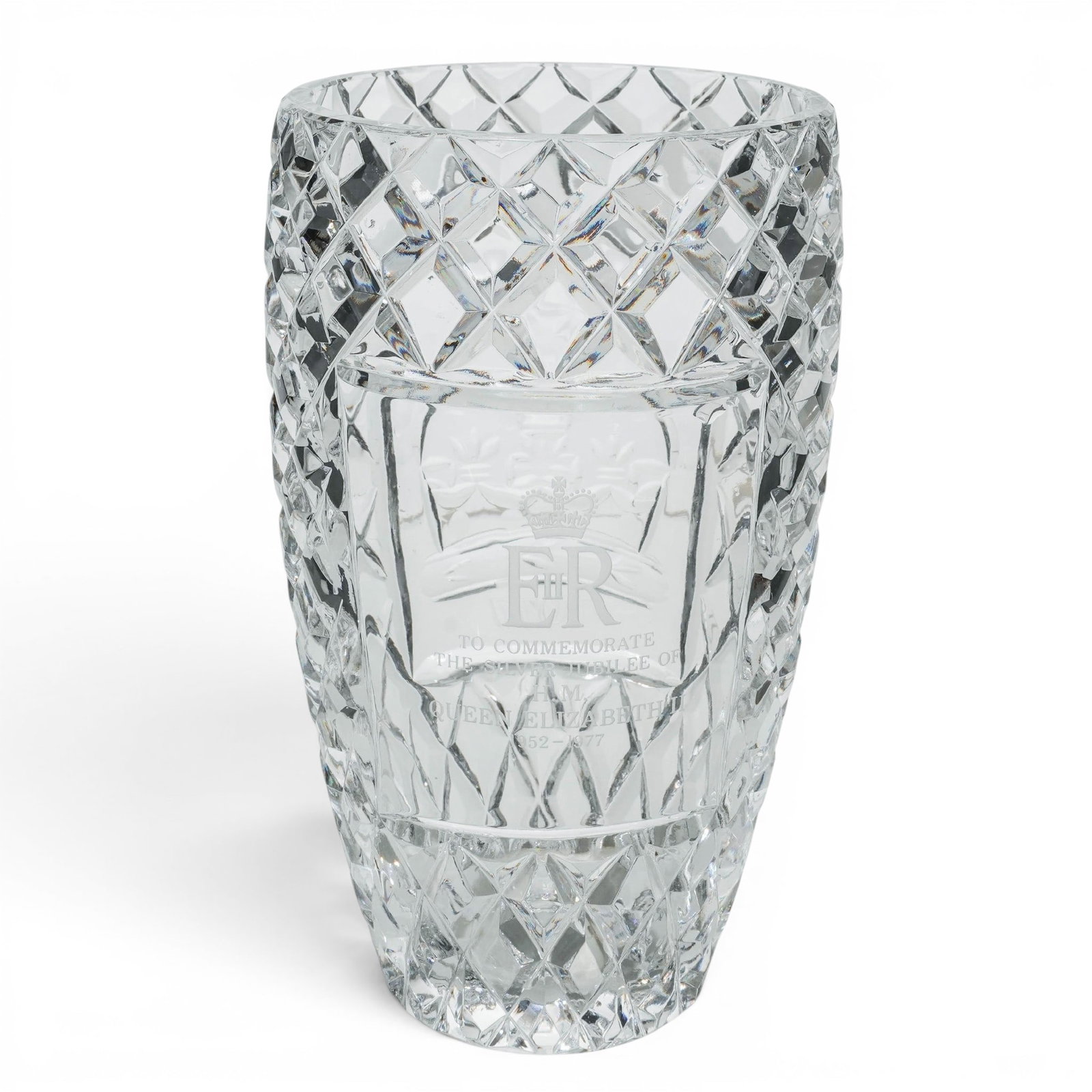 Felicity Peck x Waterford Queen Elizabeth II Silver Jubilee Crystal Vase W/ COA (1 of 10)