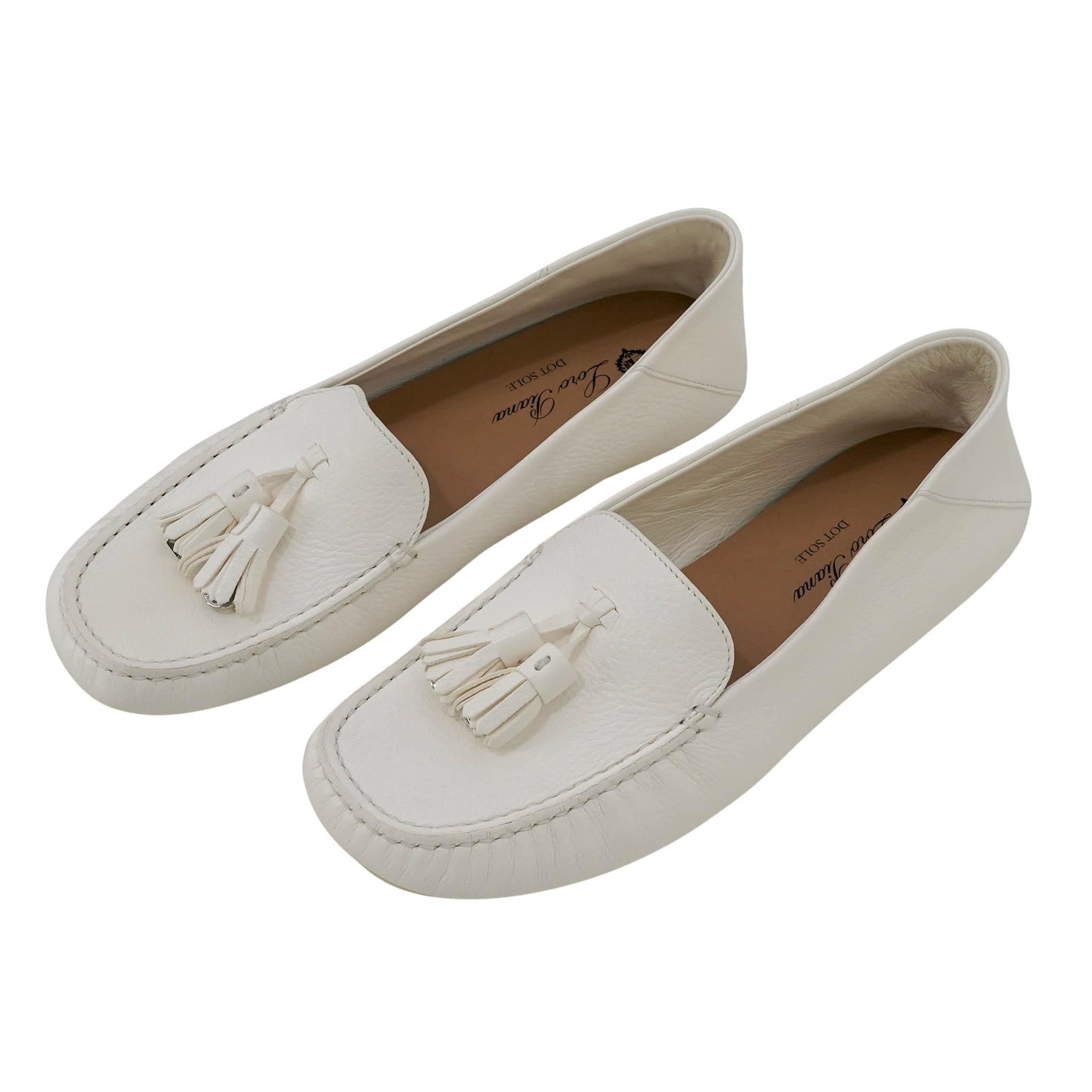 Loro Piana Dot Sole Walk Deer White Loafers (1 of 7)