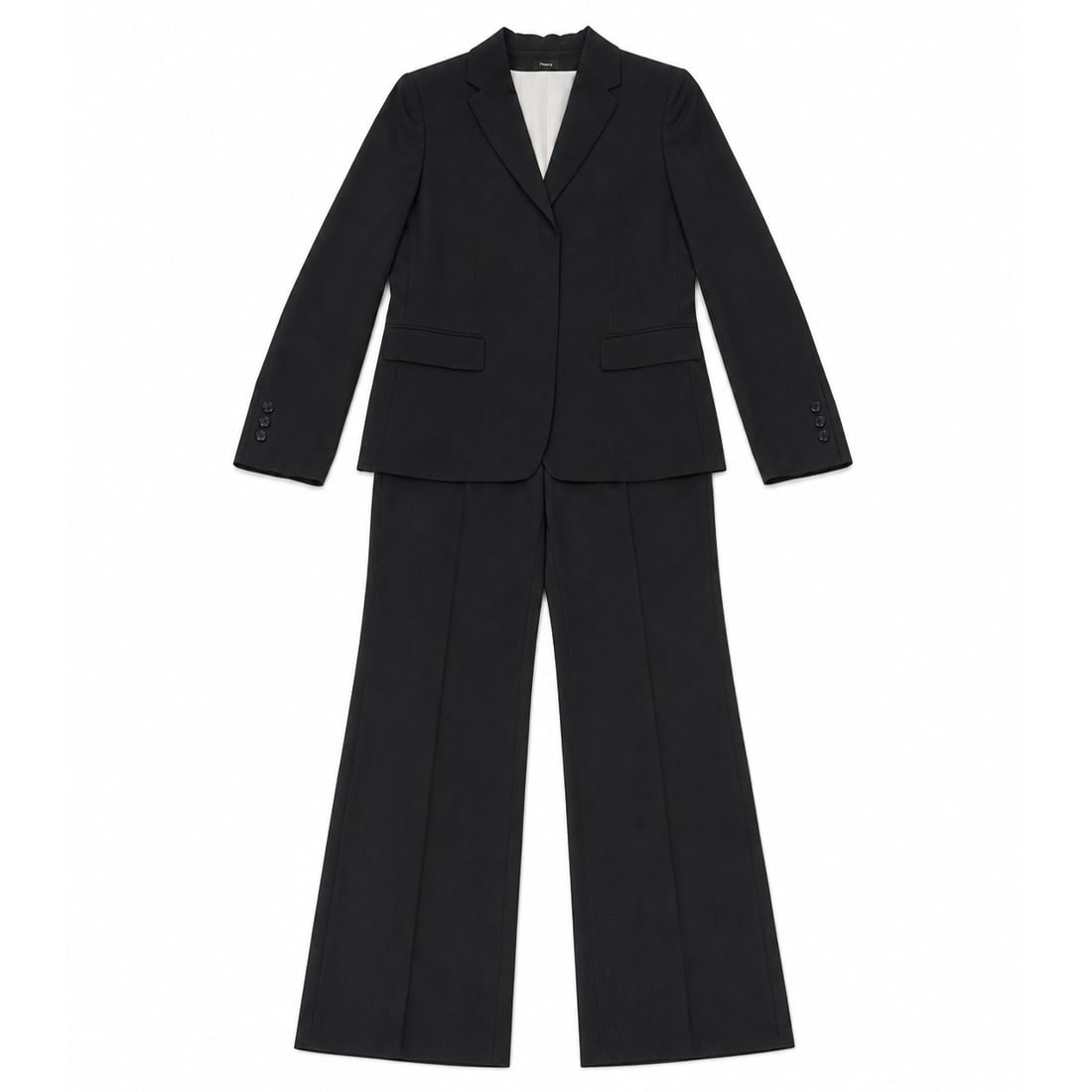 Theory Tailored Pantsuit Women Set: Theory Tailored Pantsuit Women Set 21st Cent., American This is a complete women's tailored pantsuit set by Theory, accompanied by a premium Theory sleeveless silk georgette underpinning blouse. Known