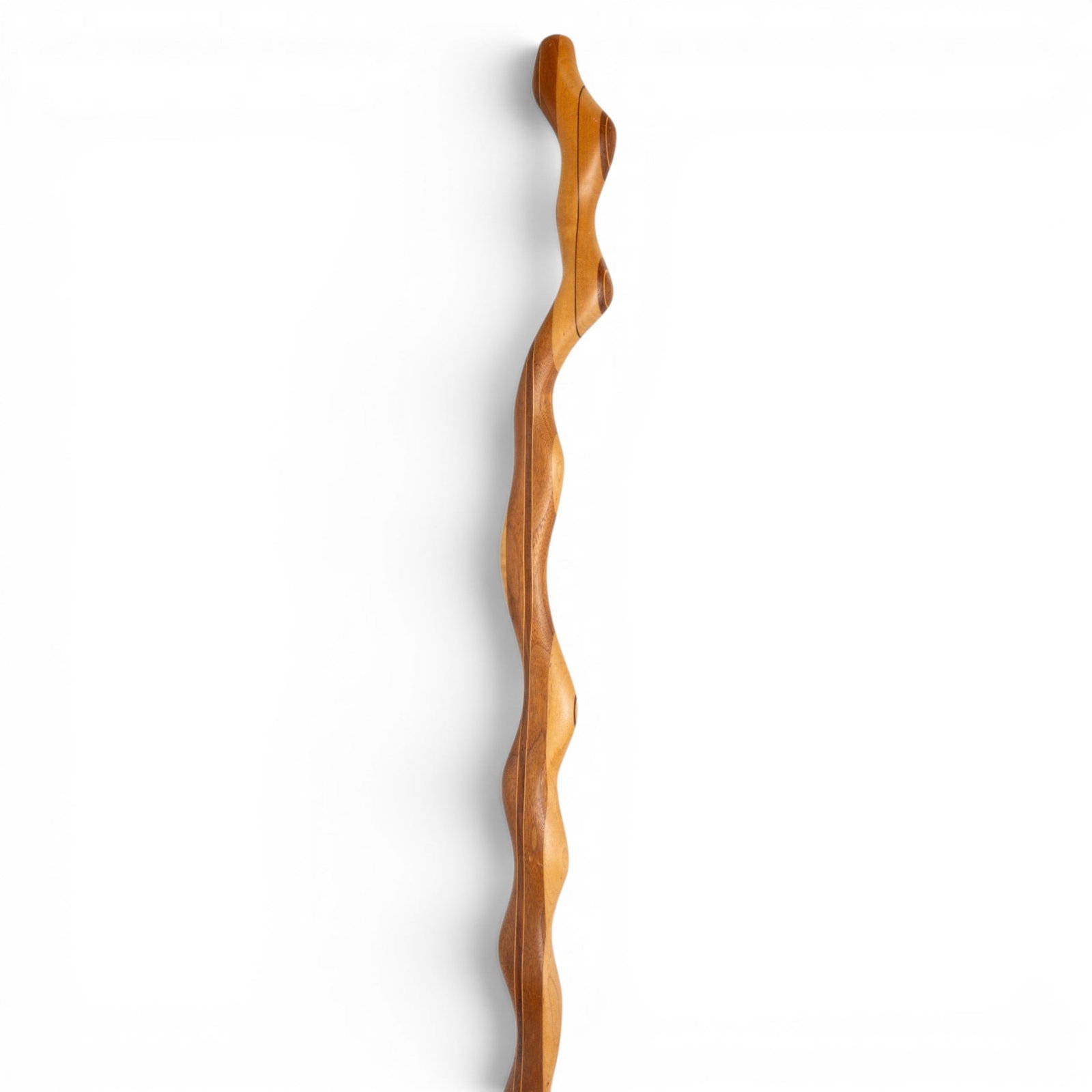 Large Polished Wooden Walking Stick (1 of 4)