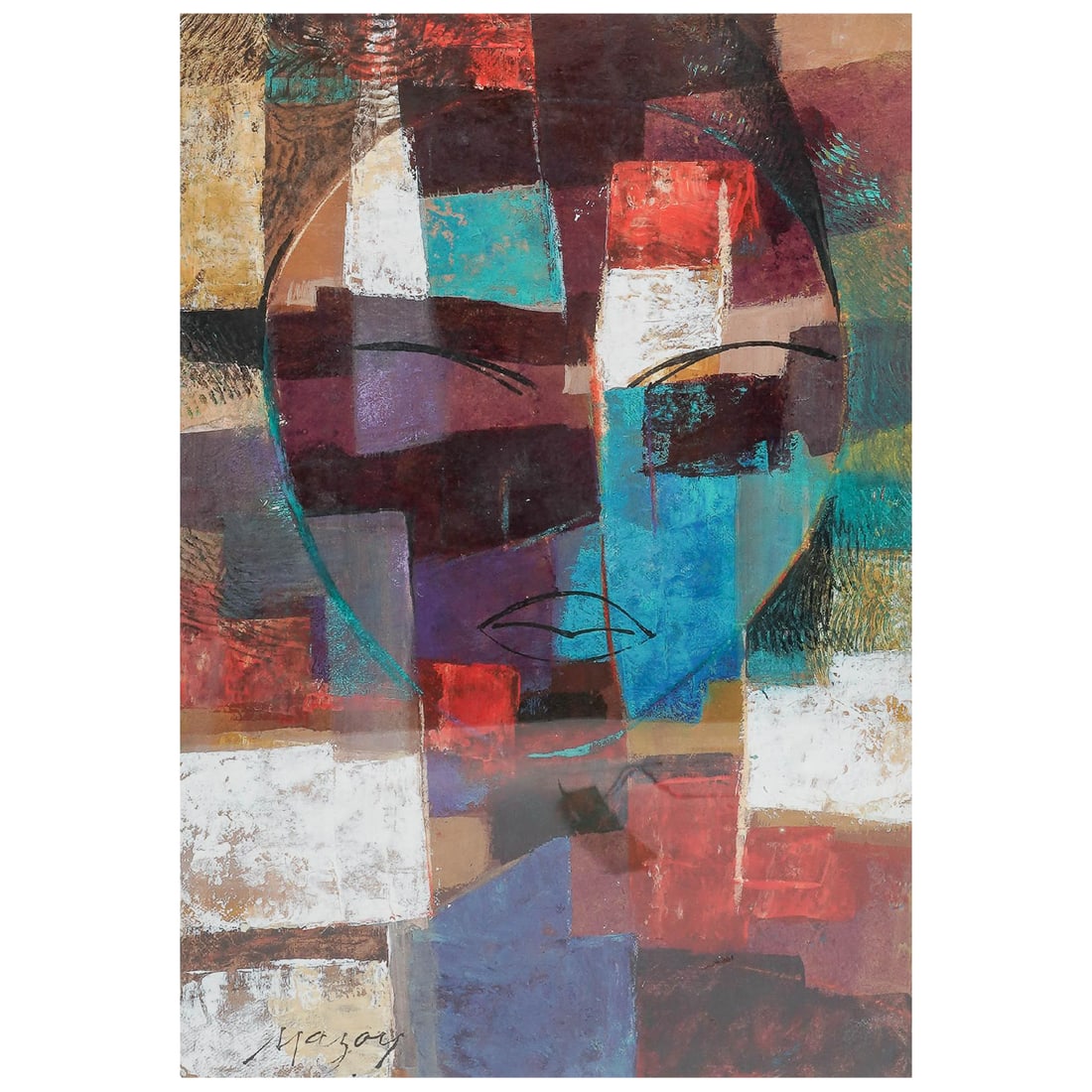 Paul Mazoy (French, b. 1947) Mix-Media On Paper Painting (1 of 9)
