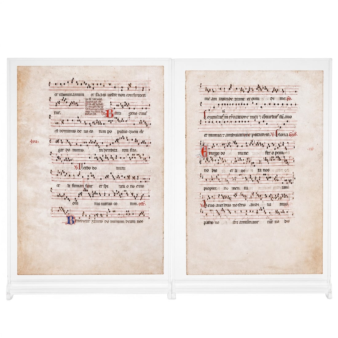 Pair of Medieval Gregorian Choir Pages (1 of 5)