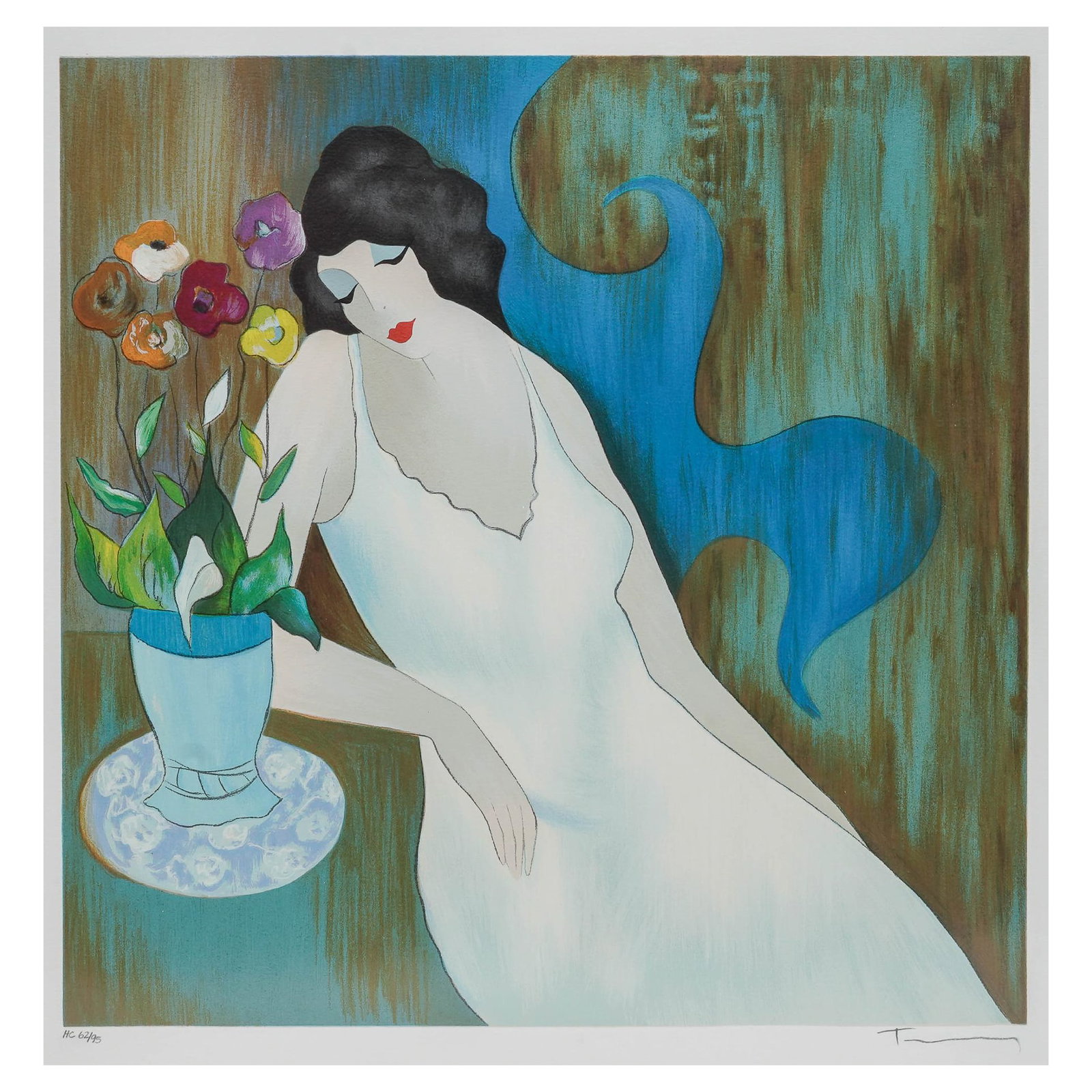 Itzchak Tarkay (Israeli, 1935-2012) Serigraph "Dawning Thoughts" (1 of 9)