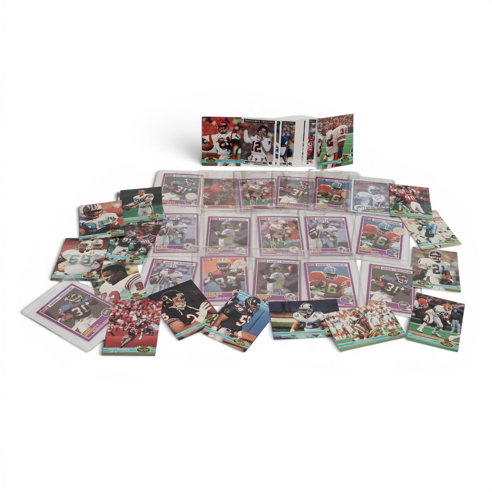 Vintage NFL Football Card Collection: Vintage NFL Football Card Collection 20th Cent., American Collection of modern-era NFL football trading cards dating from the late 1980s to 1990. Key rookie and breakout player cards heavily anchor th