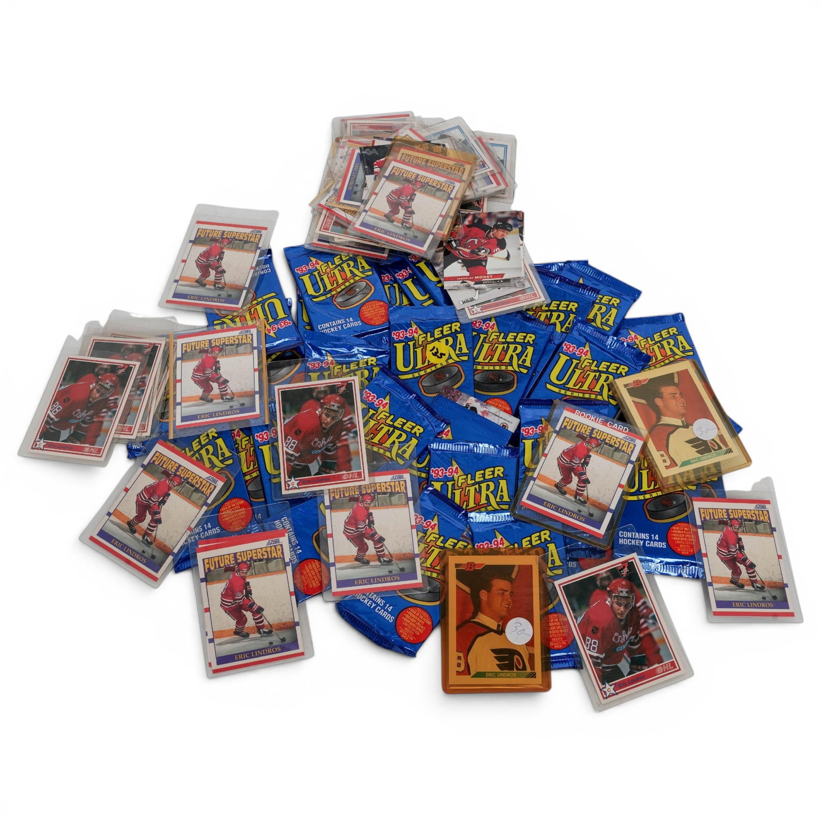 Vintage Hockey Card Collection, with Sealed packs: Vintage Hockey Card Collection, with Sealed packs 20th Cent., American The collection includes: 35 Sealed 1993-94. Fleer Ultra Hockey Series II foil pack and an assorted group of Superstar NHL hockey 