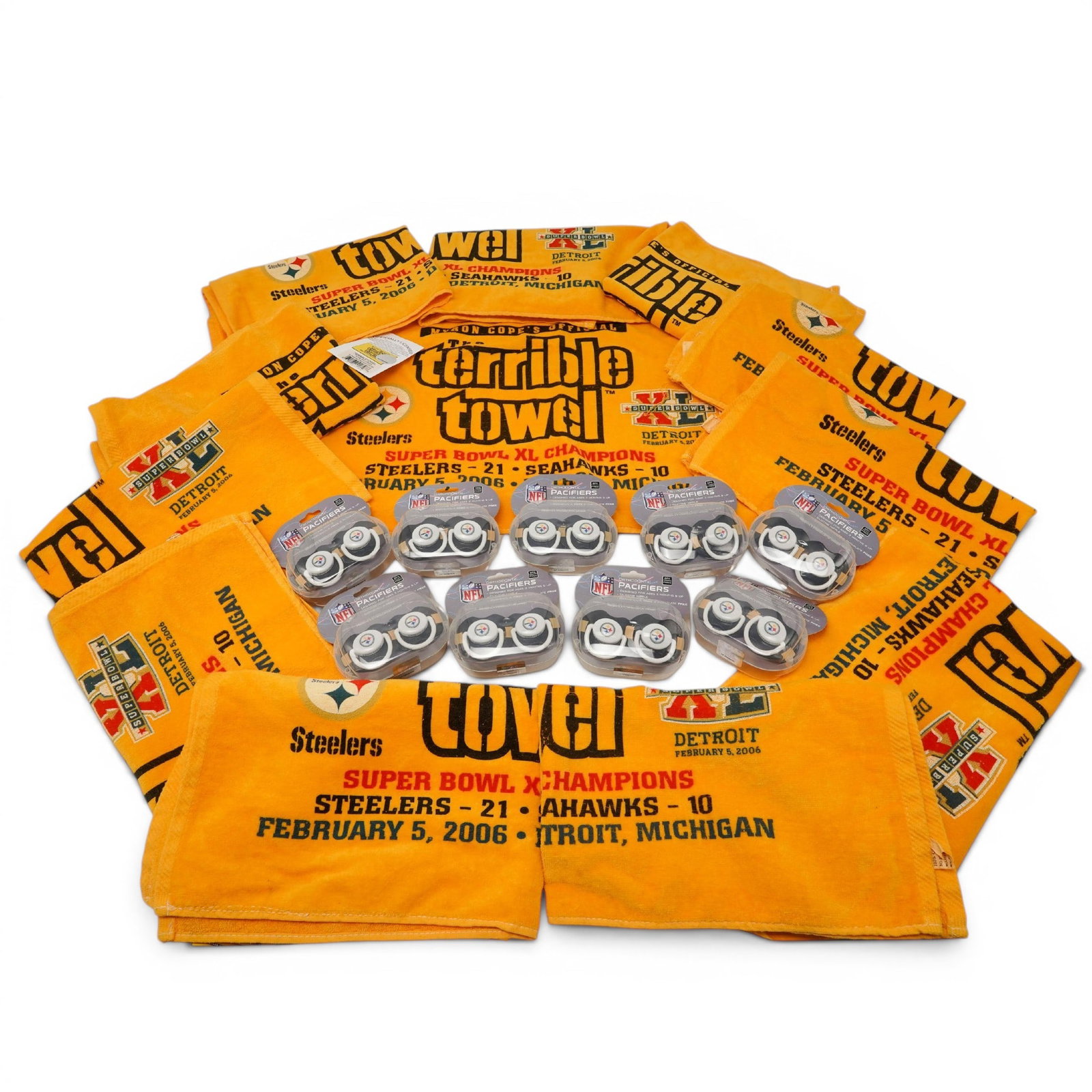 (21 pc) Pittsburgh Steelers Terrible Towels & Pacifiers (1 of 14)