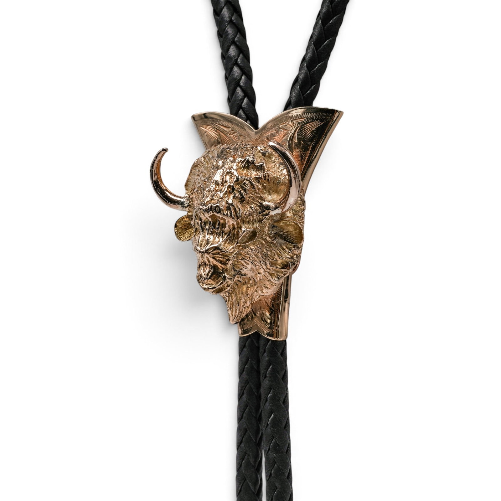 Bohlin Made 22K, 14K, & 12K Gold Buffalo Bolo Tie - 3