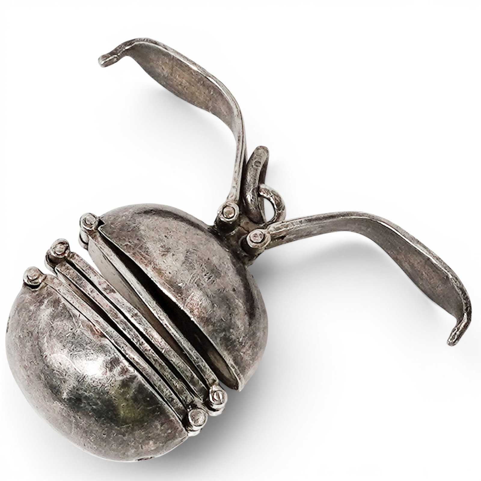 A Mexican Sterling Silver Articulated Sphere Locket Pendant (1 of 6)