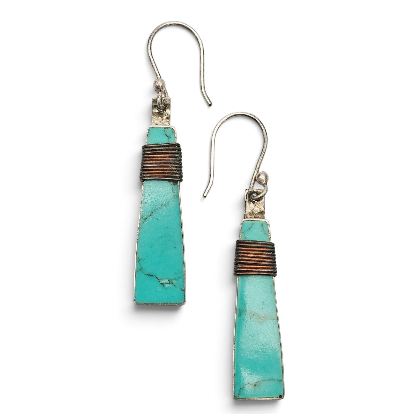 A Pair Of House Of Bangles Mexican Sterling Silver And Turquoise Drop Earrings (1 of 3)