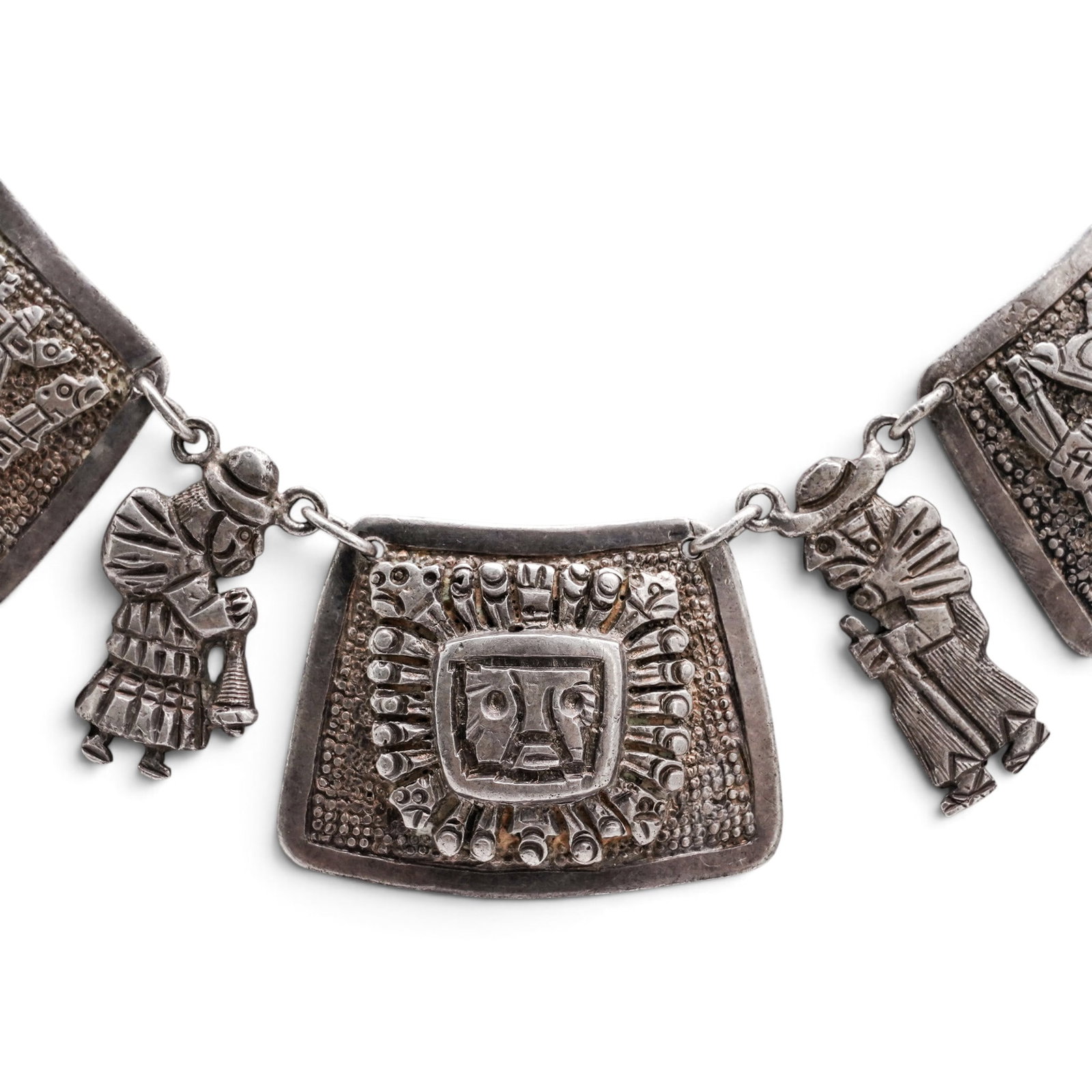 A Peruvian Silver Figural Panel Bracelet - 2