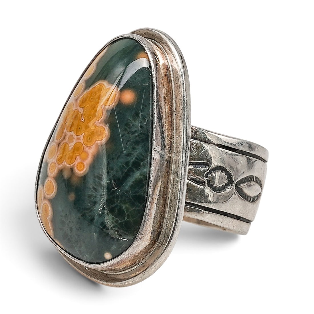 A Nelson Garcia Kewa Sterling Silver And Ocean Jasper Ring (1 of 8)