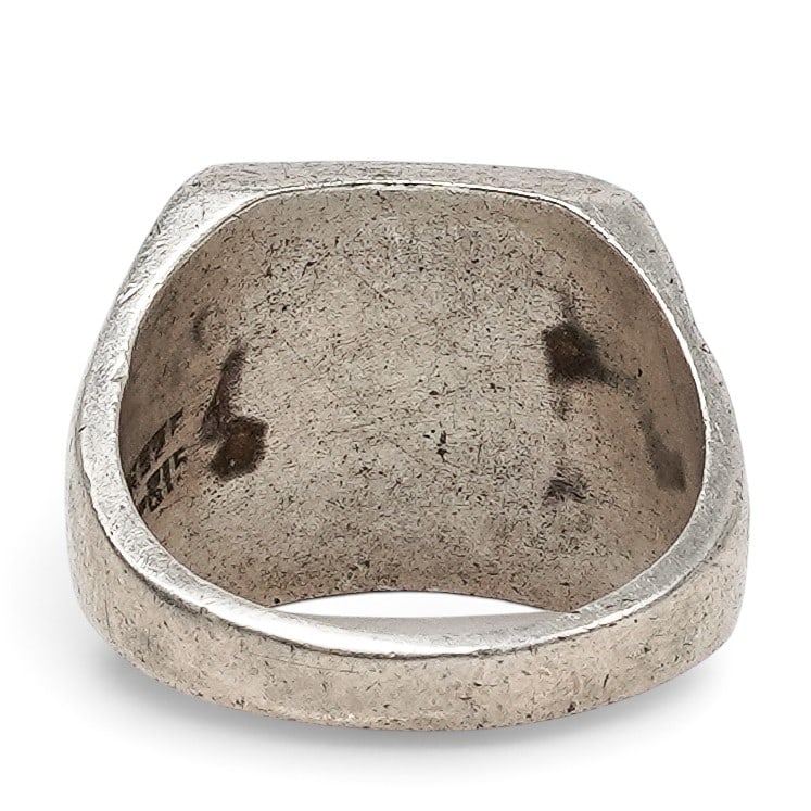 A Mexican Sterling Silver And Rectangular Turquoise Ring - 4