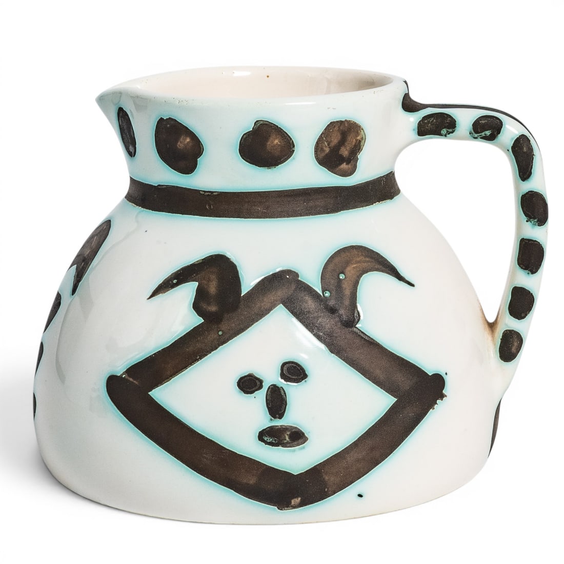 Pablo Picasso (1881 - 1973) Ceramic "Tetes" Pitcher: Pablo Picasso (1881 - 1973) Ceramic "Tetes" Pitcher 1950s, Spain Pablo Picasso 1881 - 1973 Têtes (A. R. 368) Terre de faïence pitcher, painted and partially glazed, 1956, from the edition of 500, in