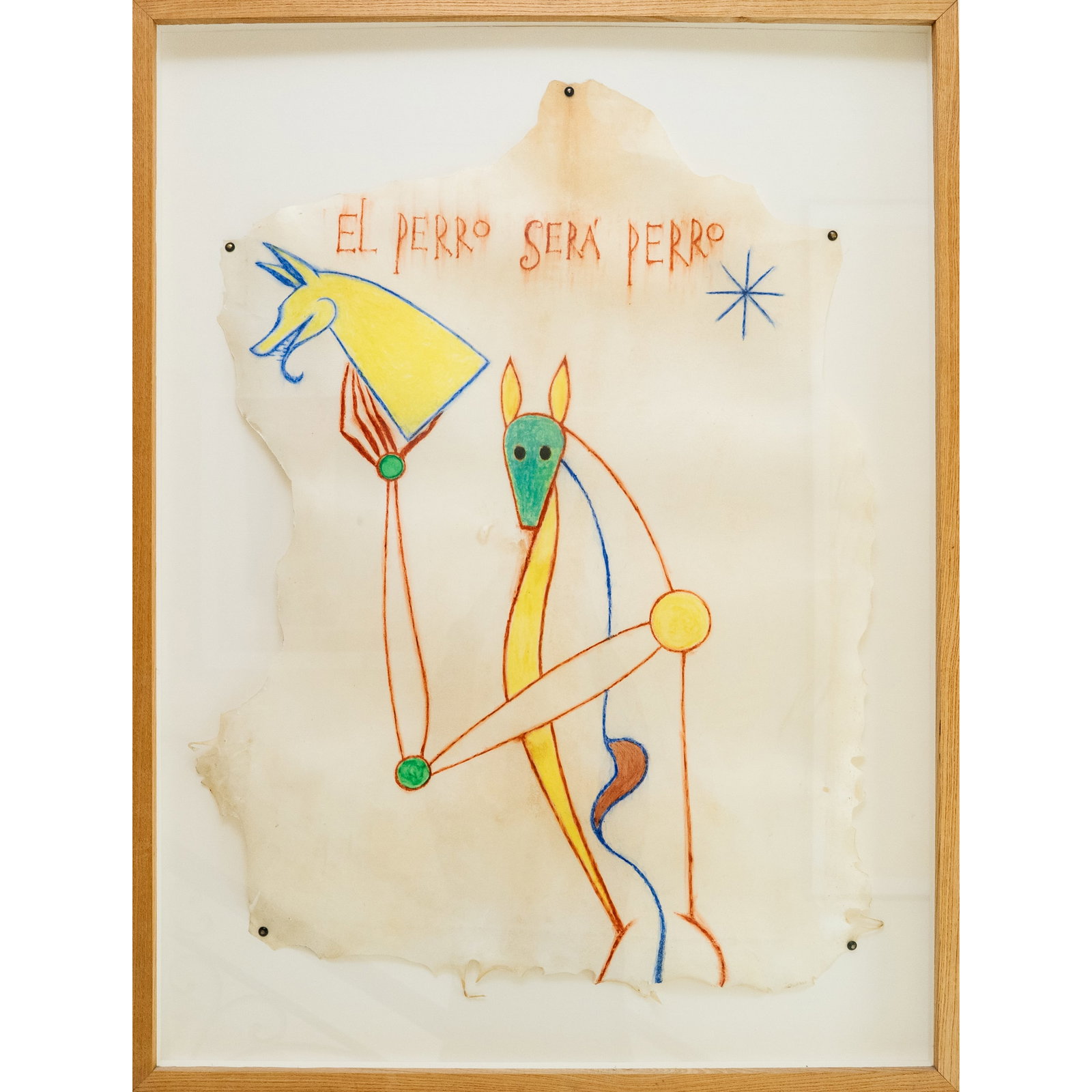 Jose Bedia Valdes (Cuban B. 1959) "El Perro Sera Perro" Mixed Media Painting (1 of 2)