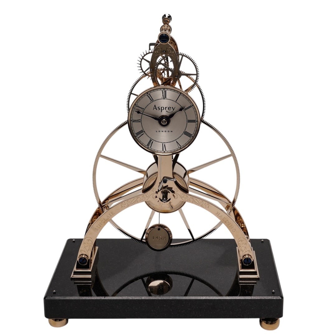 Asprey Harding Sinclair Great Wheel Skeleton Clock - 4