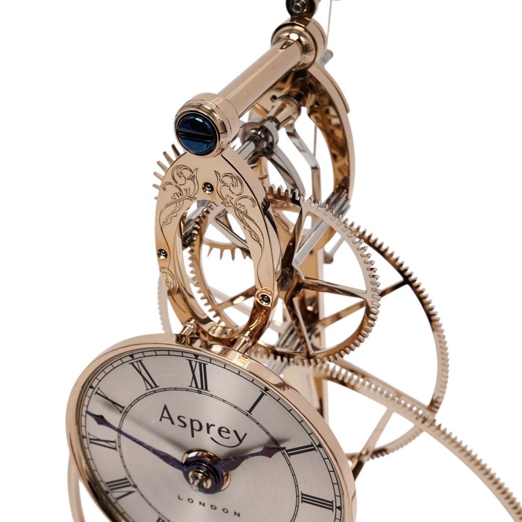 Asprey Harding Sinclair Great Wheel Skeleton Clock - 8