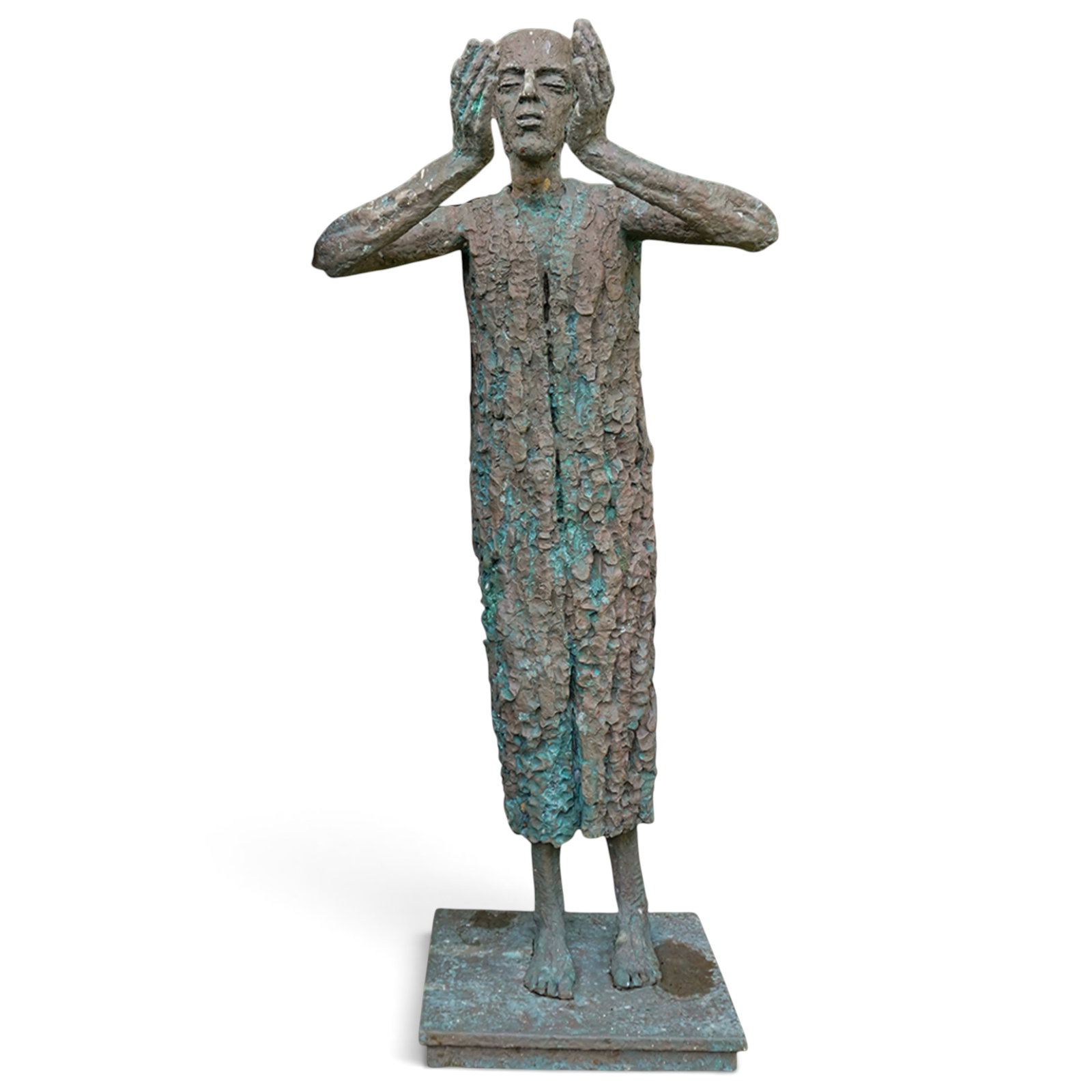 Olbram Zoubek (1926-2017) Life-Size Figural Bronze Statue 'Judas-Staying Man' (1975) (1 of 7)