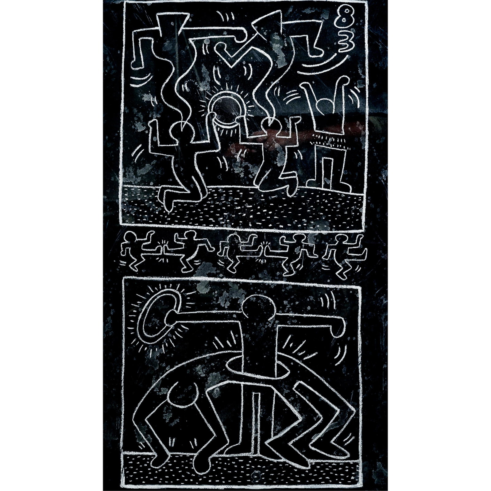 Keith Haring (USA, 1958-1990) Subway Drawing Chalk on Paper (1 of 4)